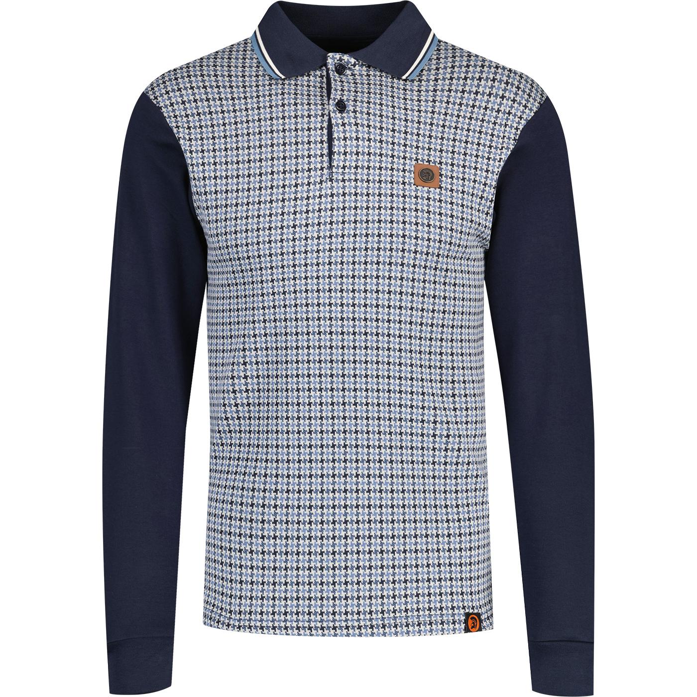 Trojan Retro Houndstooth Panel L/S Polo Shirt N