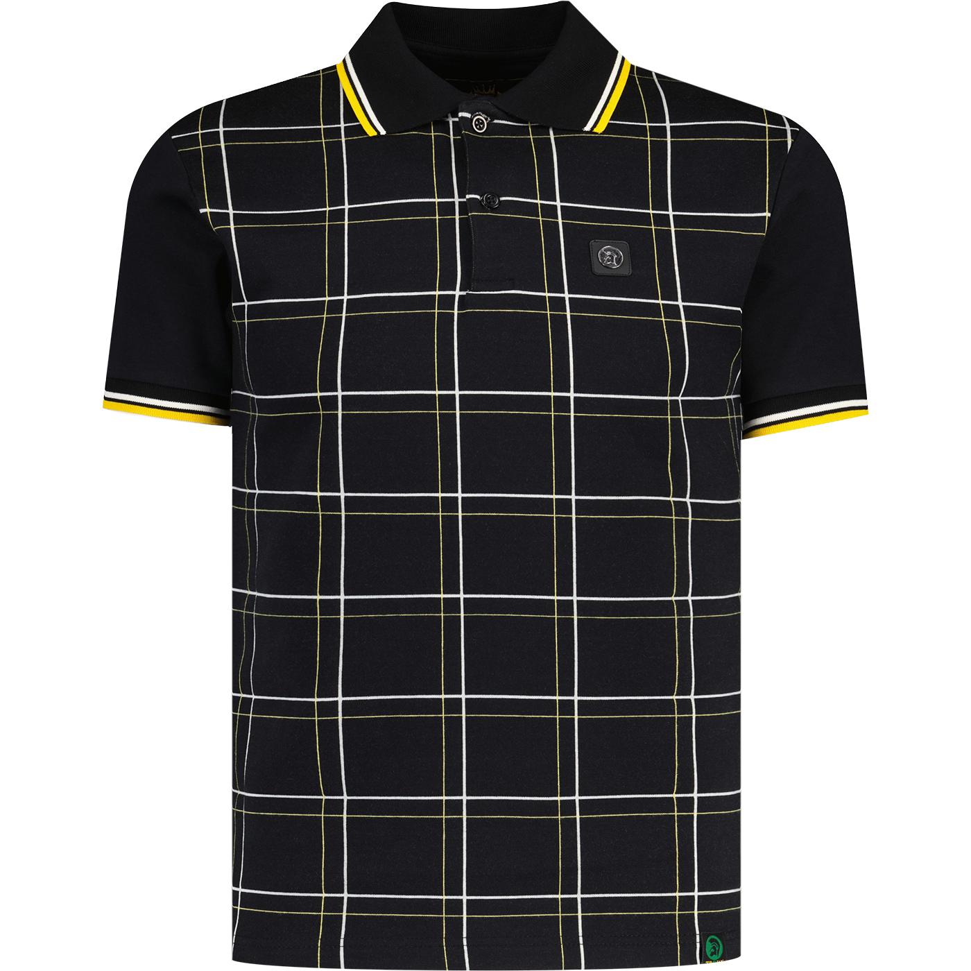 Trojan Retro Jacquard Check Panel Polo Shirt B