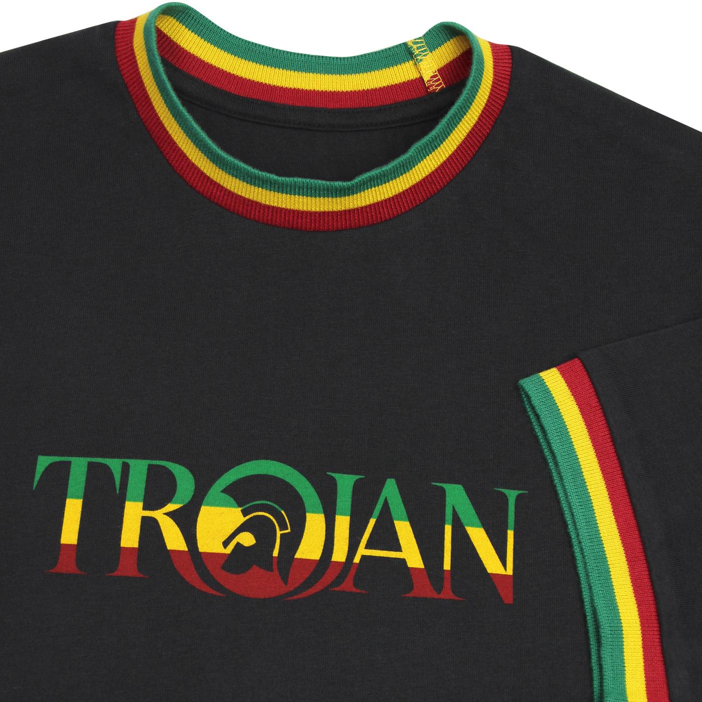 TROJAN RECORDS Mod Ska Rasta Signature Ringer T-shirt