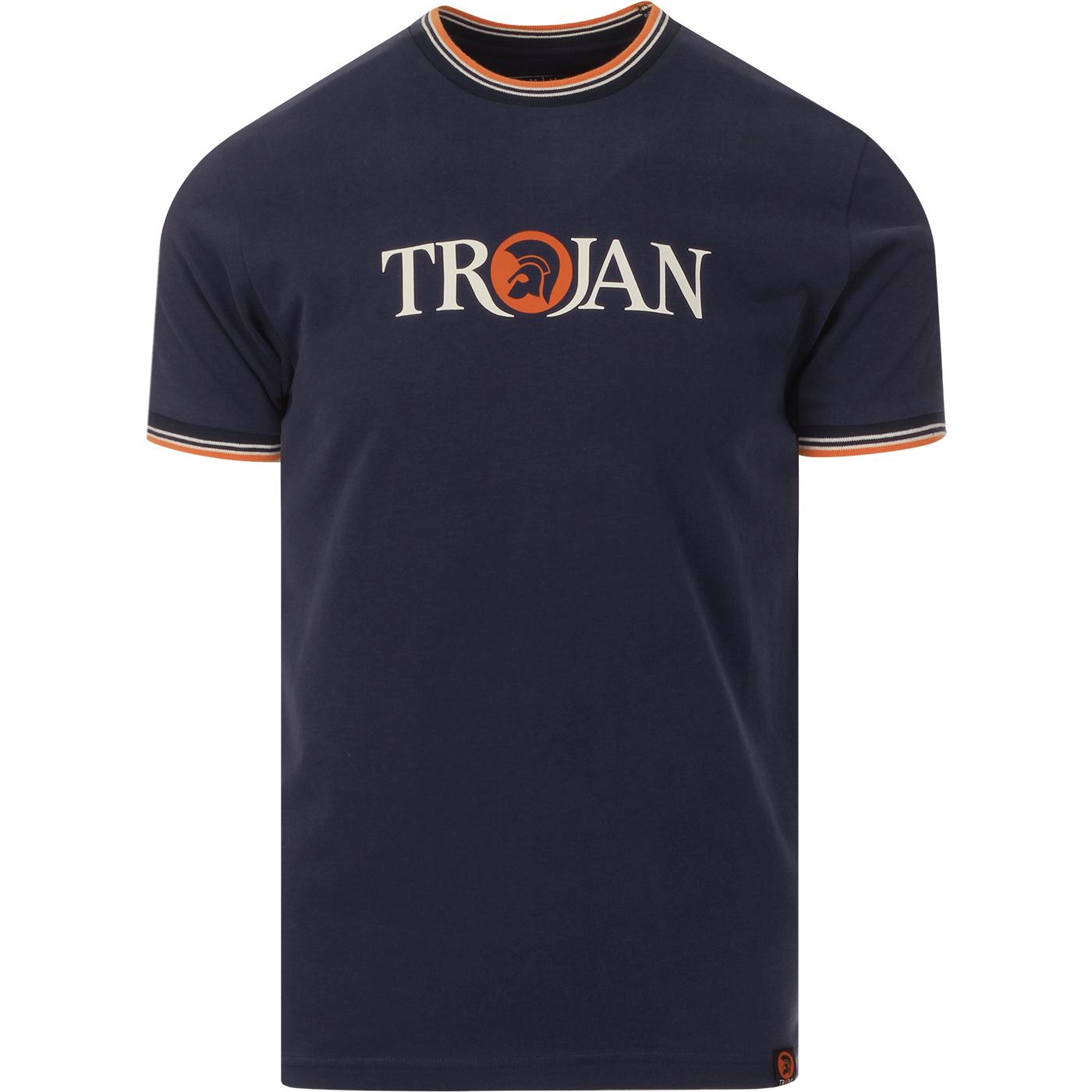 TROJAN RECORDS Mod Trojan Signature Ringer Tee (N)