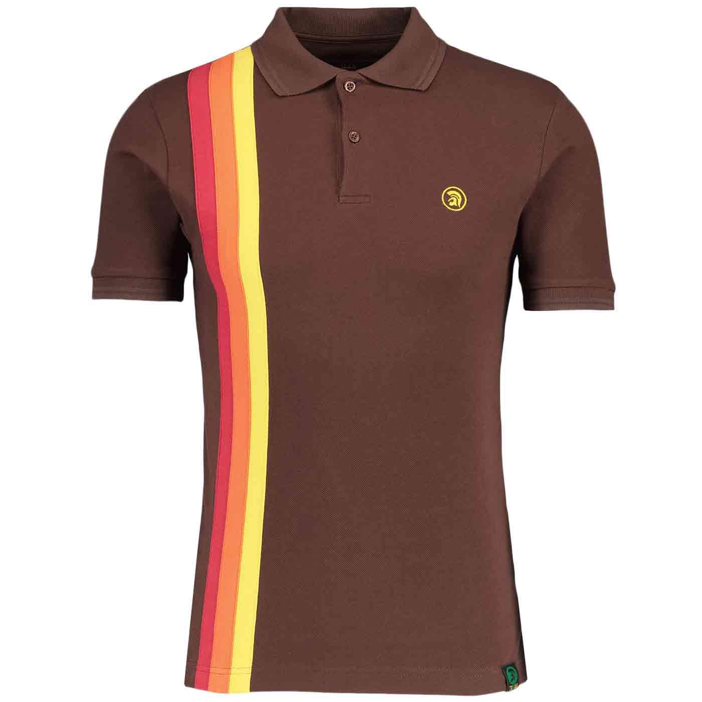 Trojan Retro Mod Racing Stripe Pique Polo Shirt C