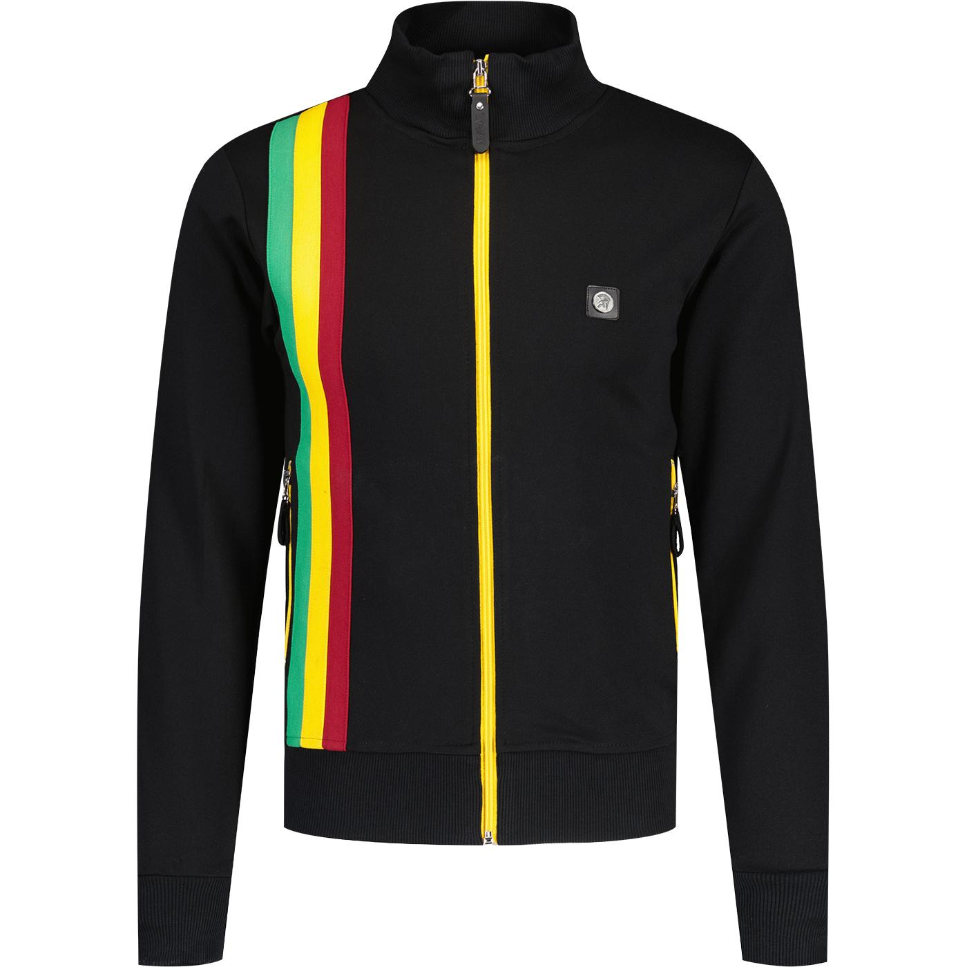 Trojan Retro Racing Stripe Funnel Neck Track Top B