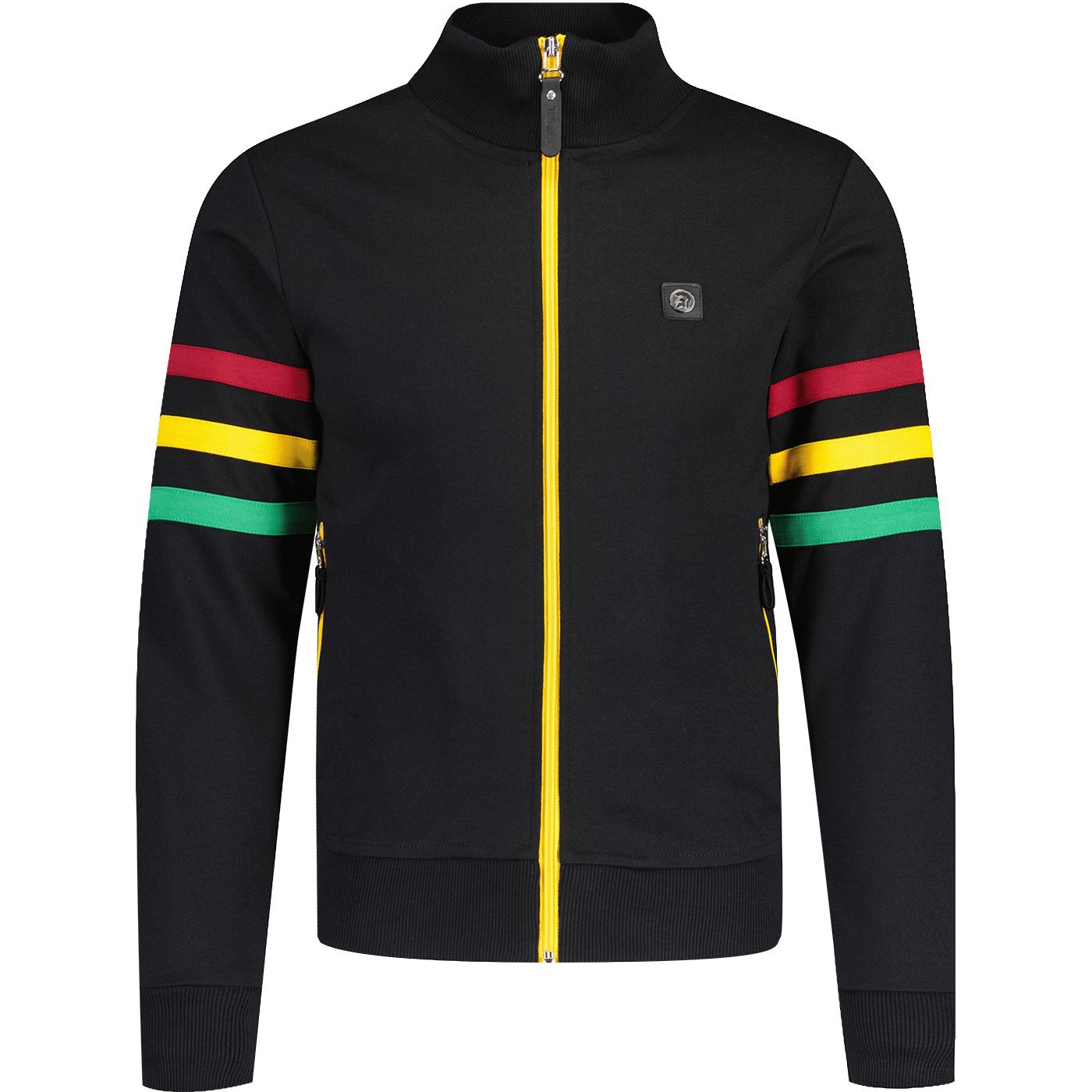 Trojan Retro Funnel Neck Stripe Sleeve Track Top R