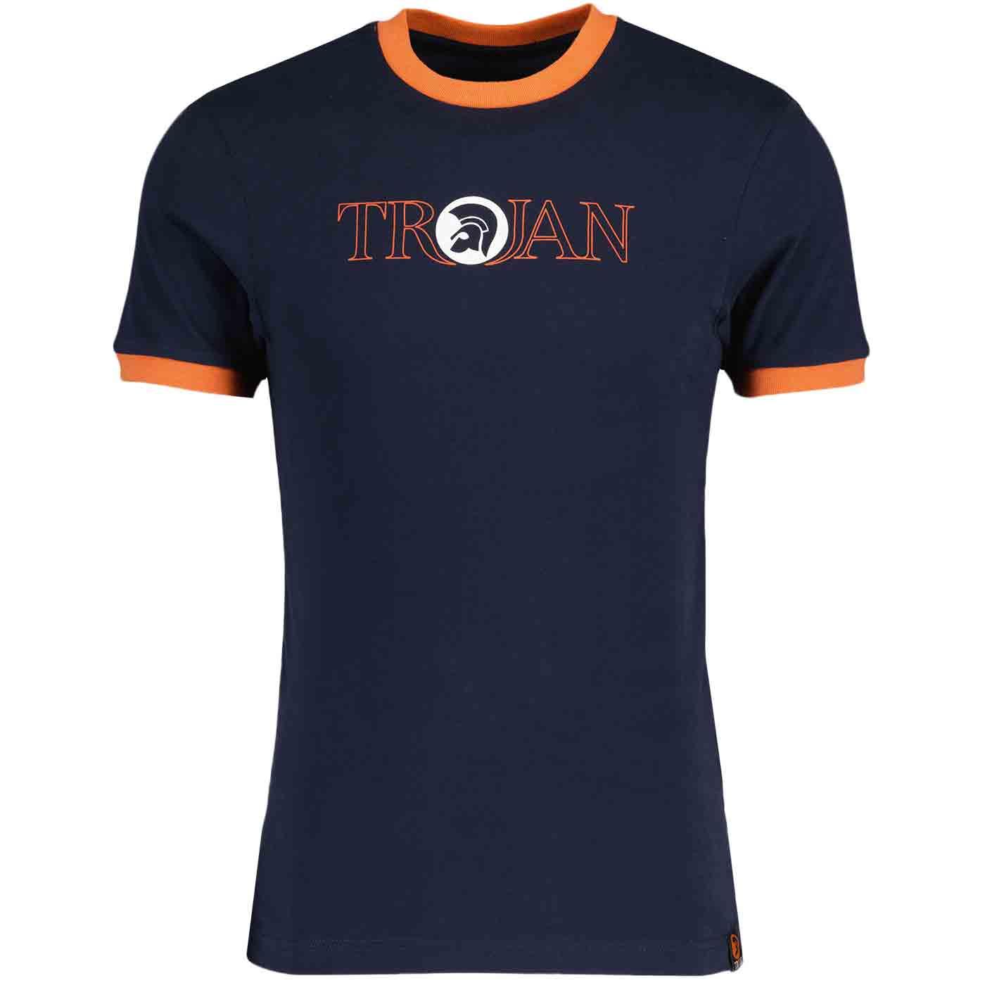 TROJAN RECORDS Mod Outline Logo T-Shirt Navy