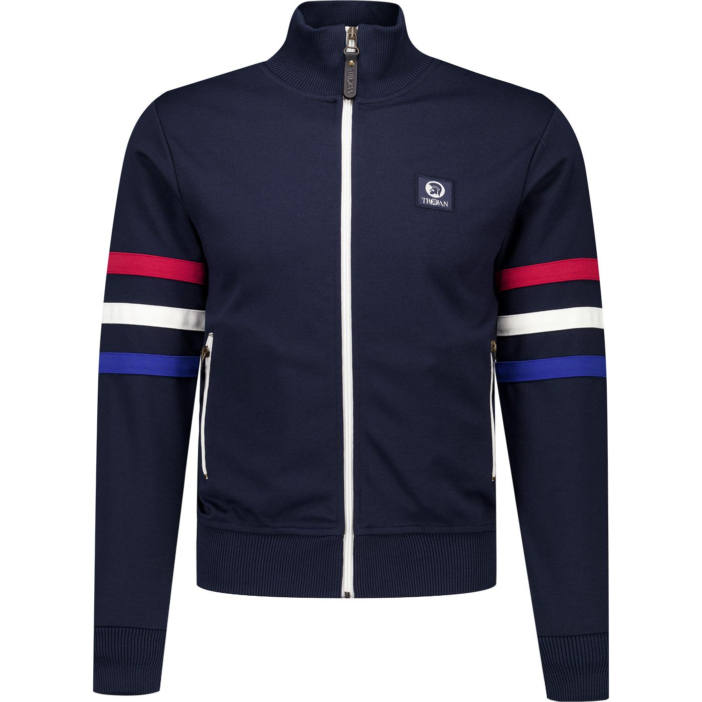 Trojan Men's Retro Stripe Sleeve 70s Track Top N