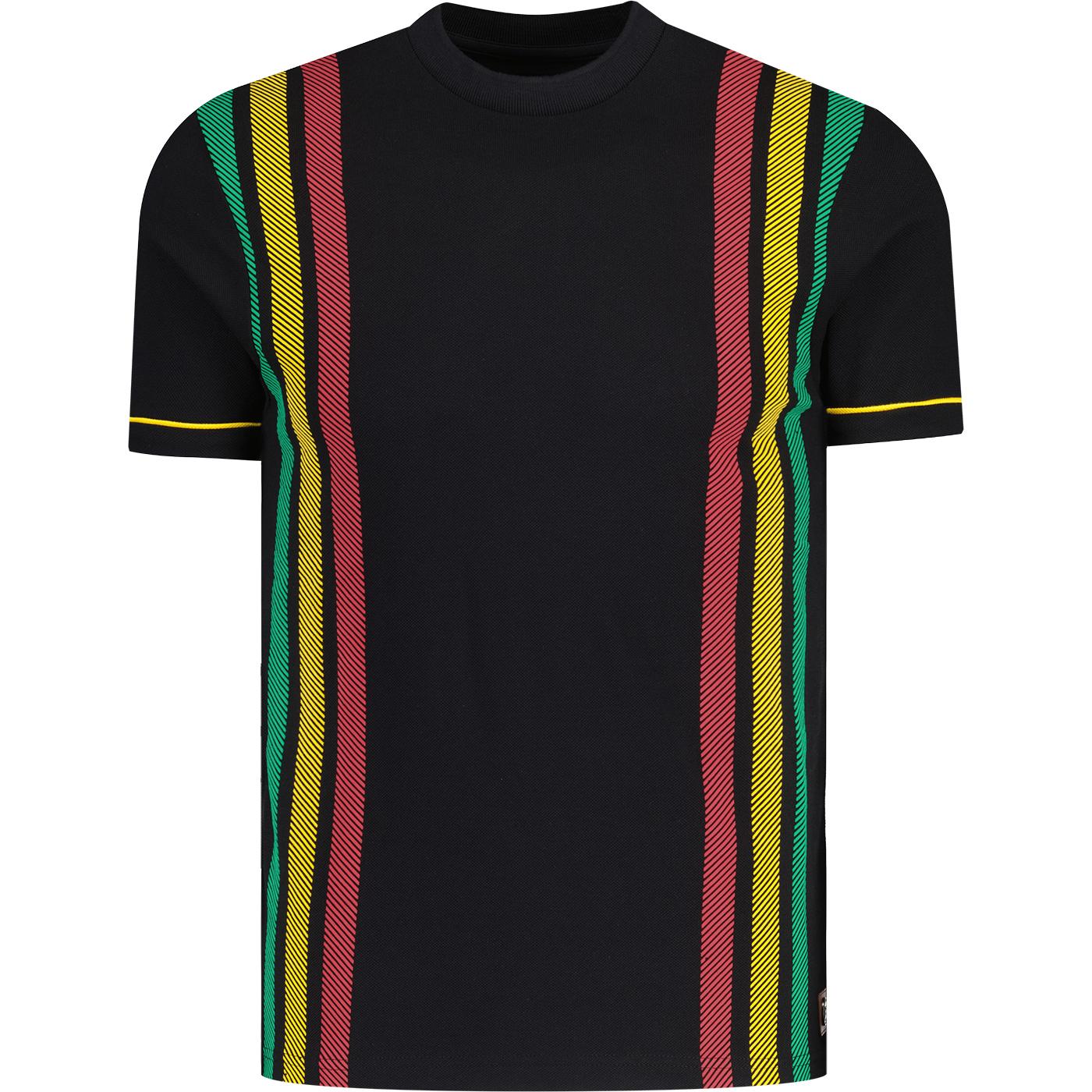 Trojan Records Printed Retro Stripe Pique Tee (B)