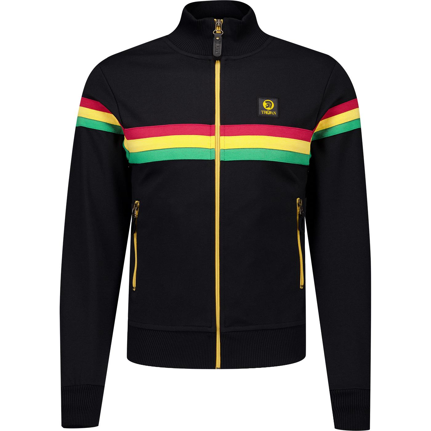 Trojan Men's Retro Stripe Funnel Neck Track Top B