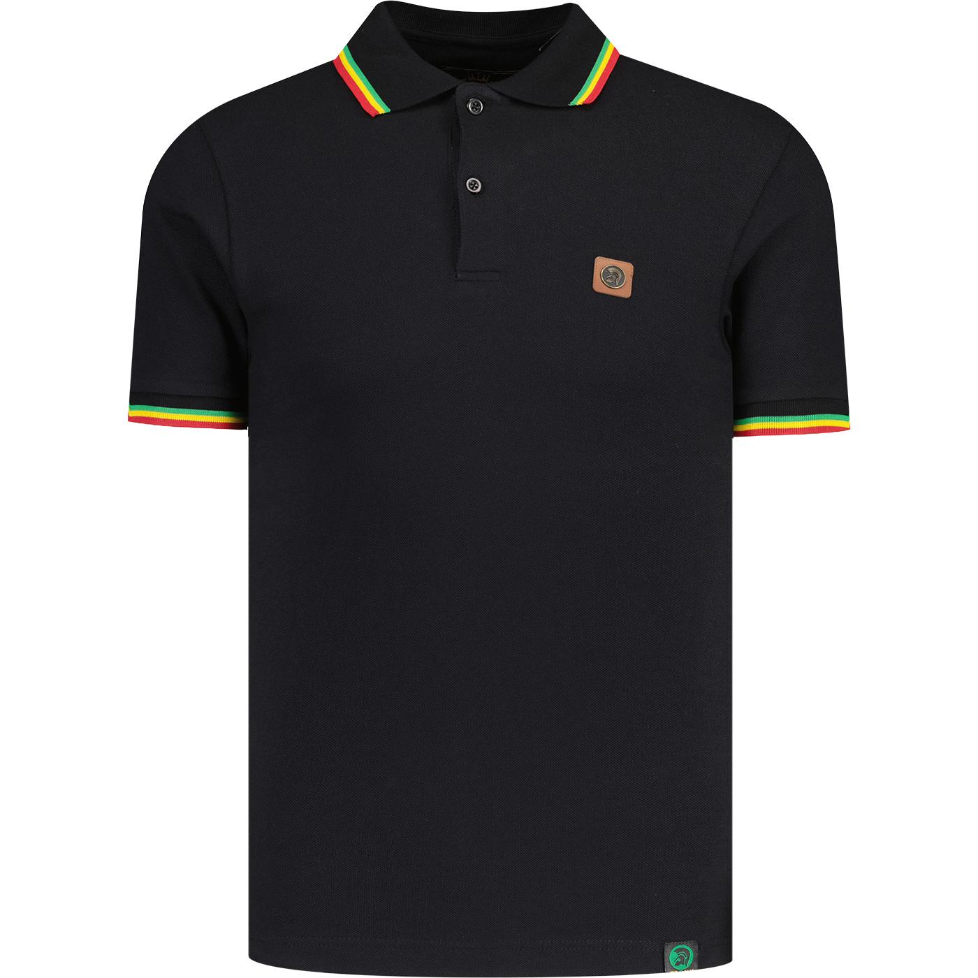 Trojan Three Colour Mod Tipped Pique Polo Shirt B