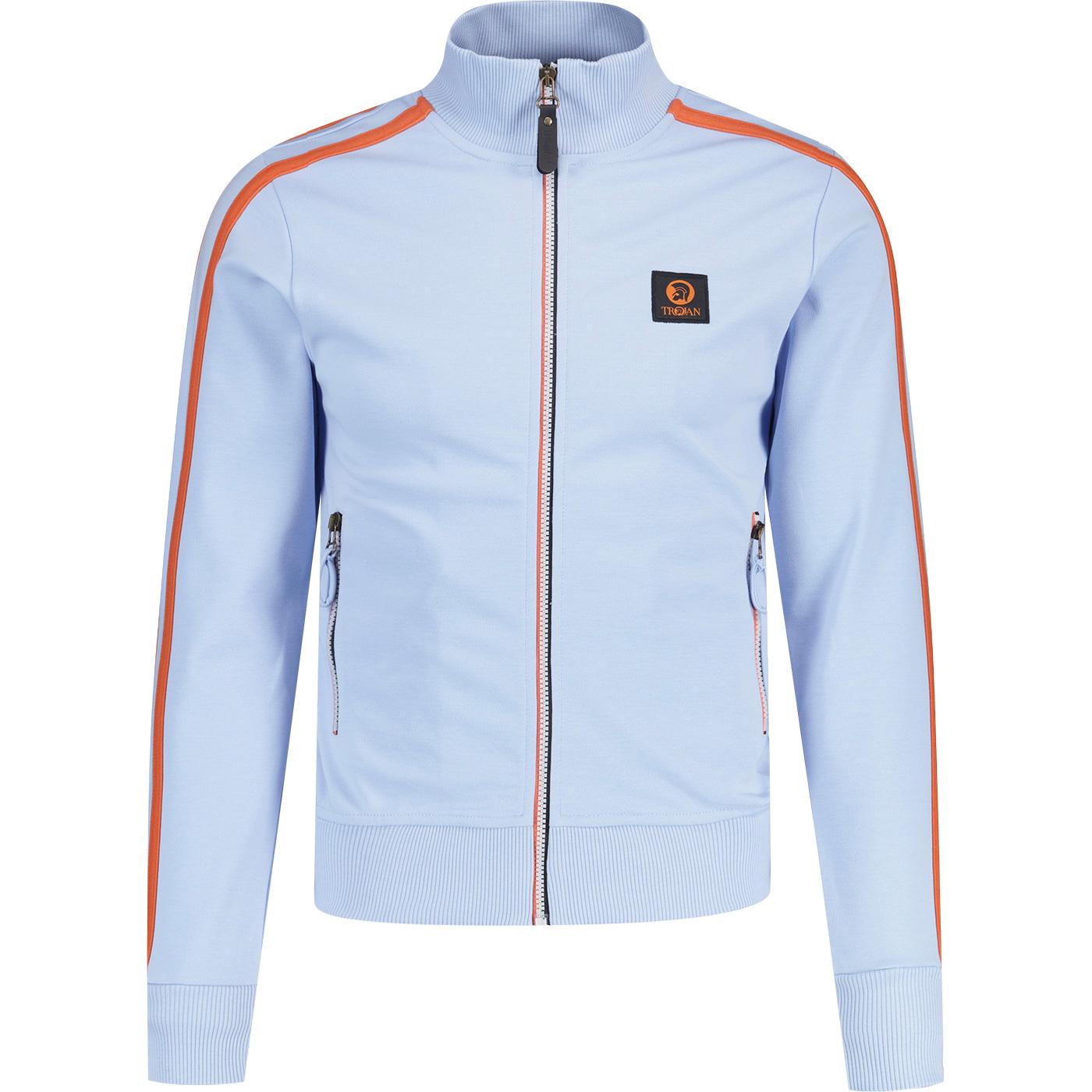 Trojan Contrast Zip Retro Funnel Neck Track Top PB