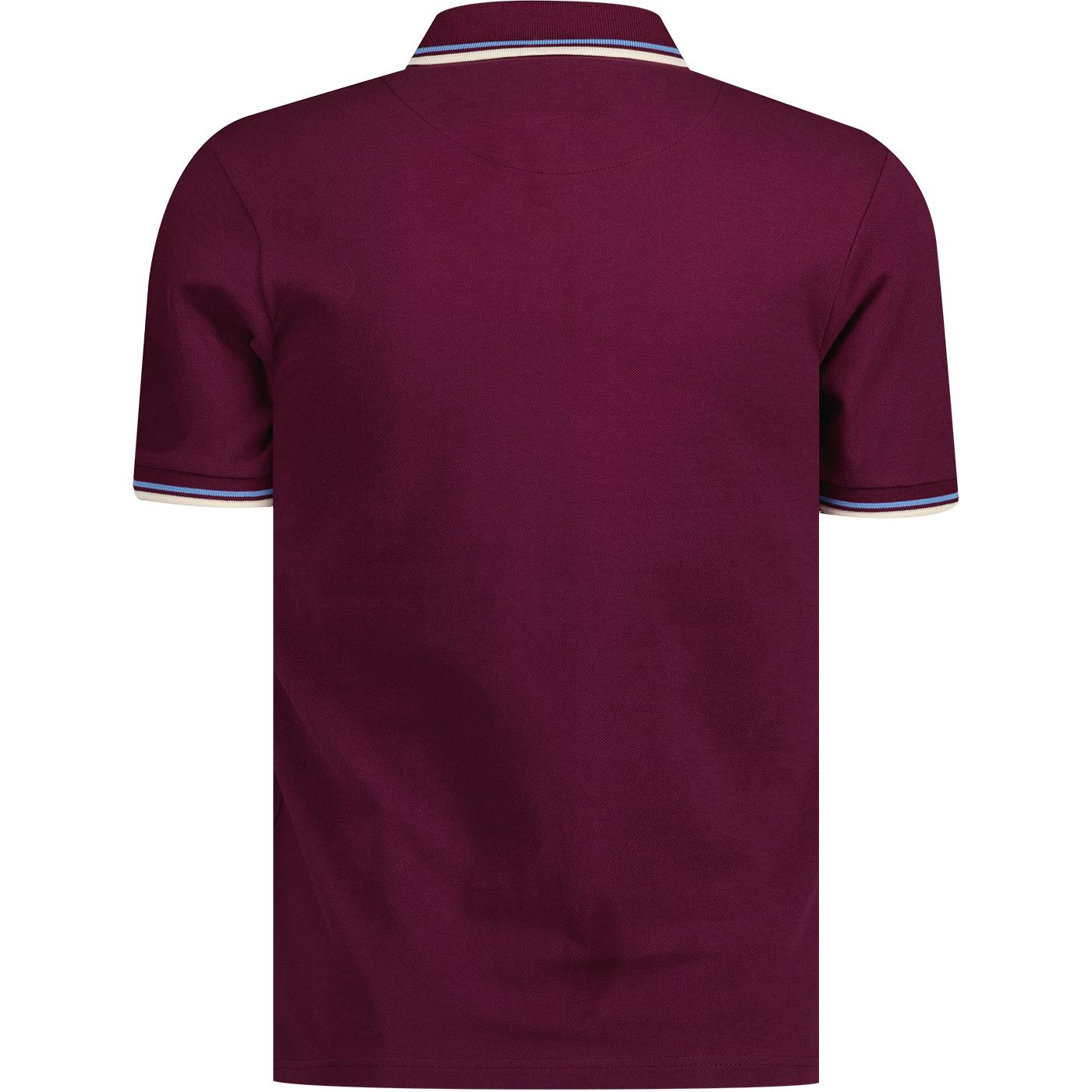 Trojan Retro Twin Tipped Polo Shirt in Port