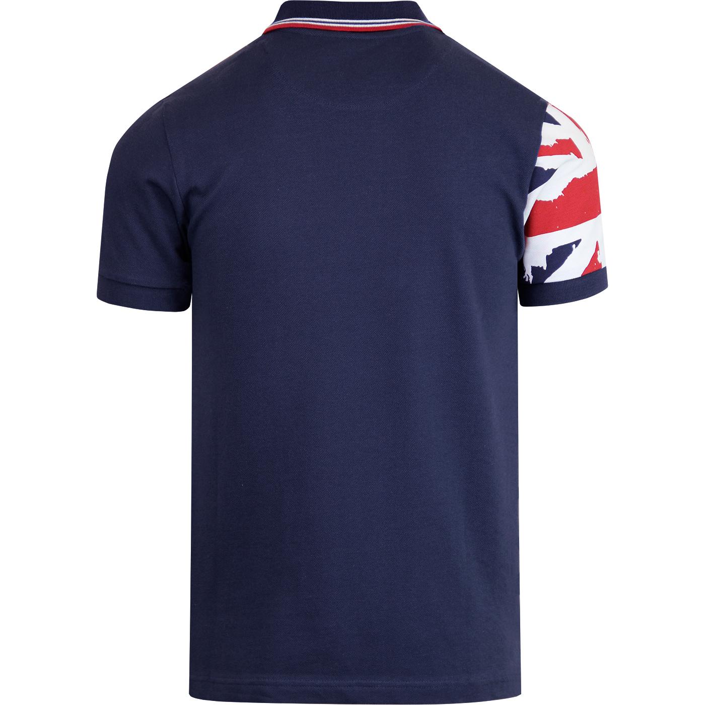 TROJAN RECORDS Mod Ska Union Jack Flag Sleeve Polo Top