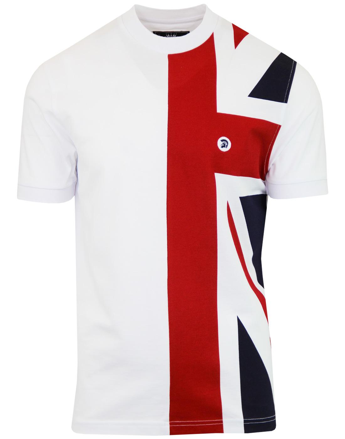 TROJAN RECORDS Mod Union Jack Pique T-shirt WHITE