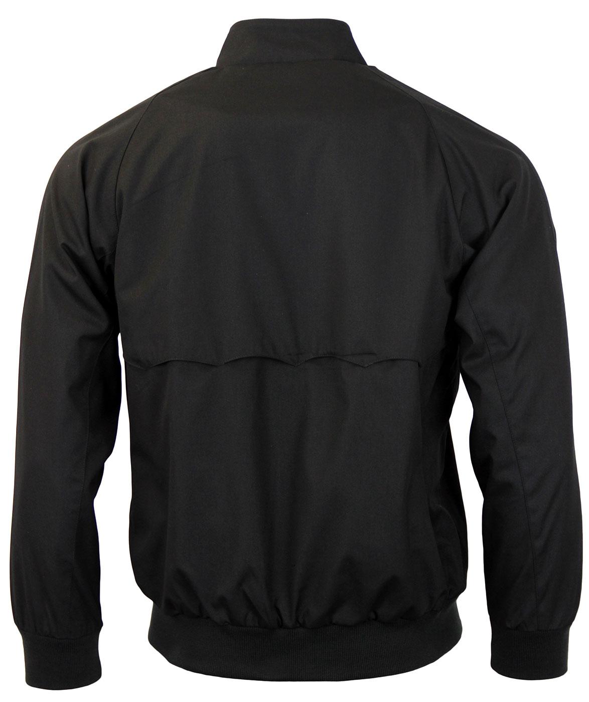 TROJAN Retro Mod Tartan Lined Harrington Jacket in Black