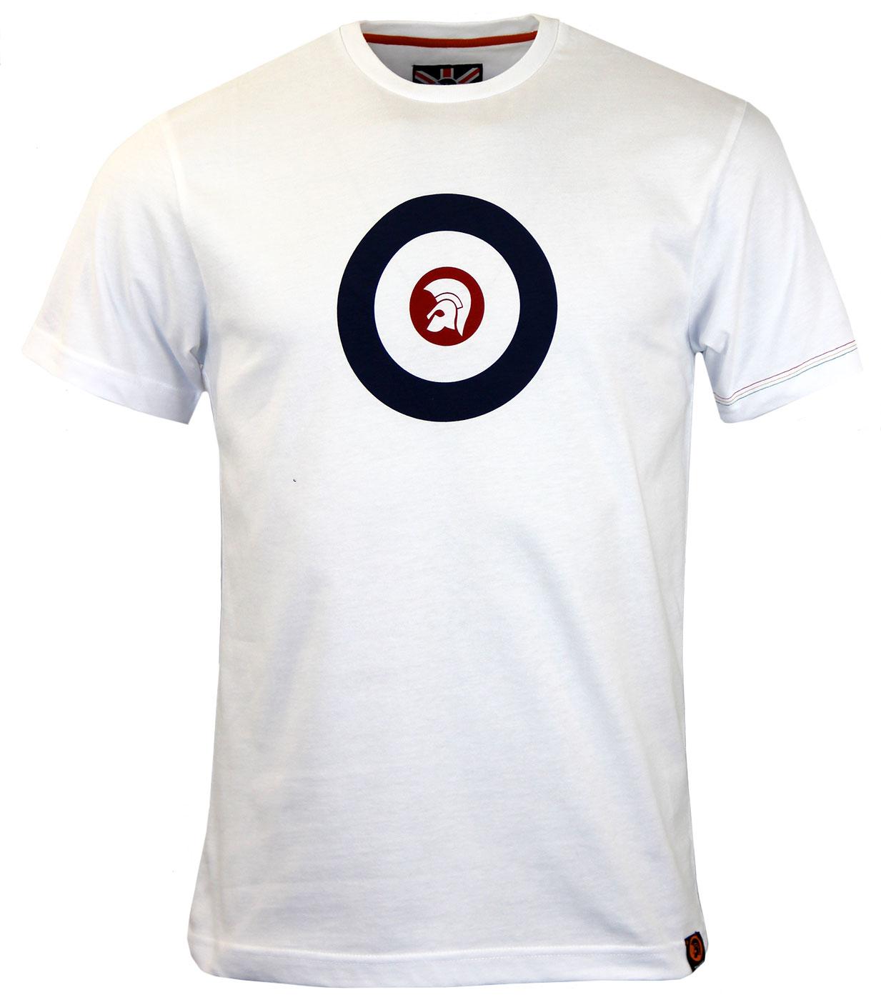 TROJAN Target Retro Mod Ska Logo T-shirt (White)