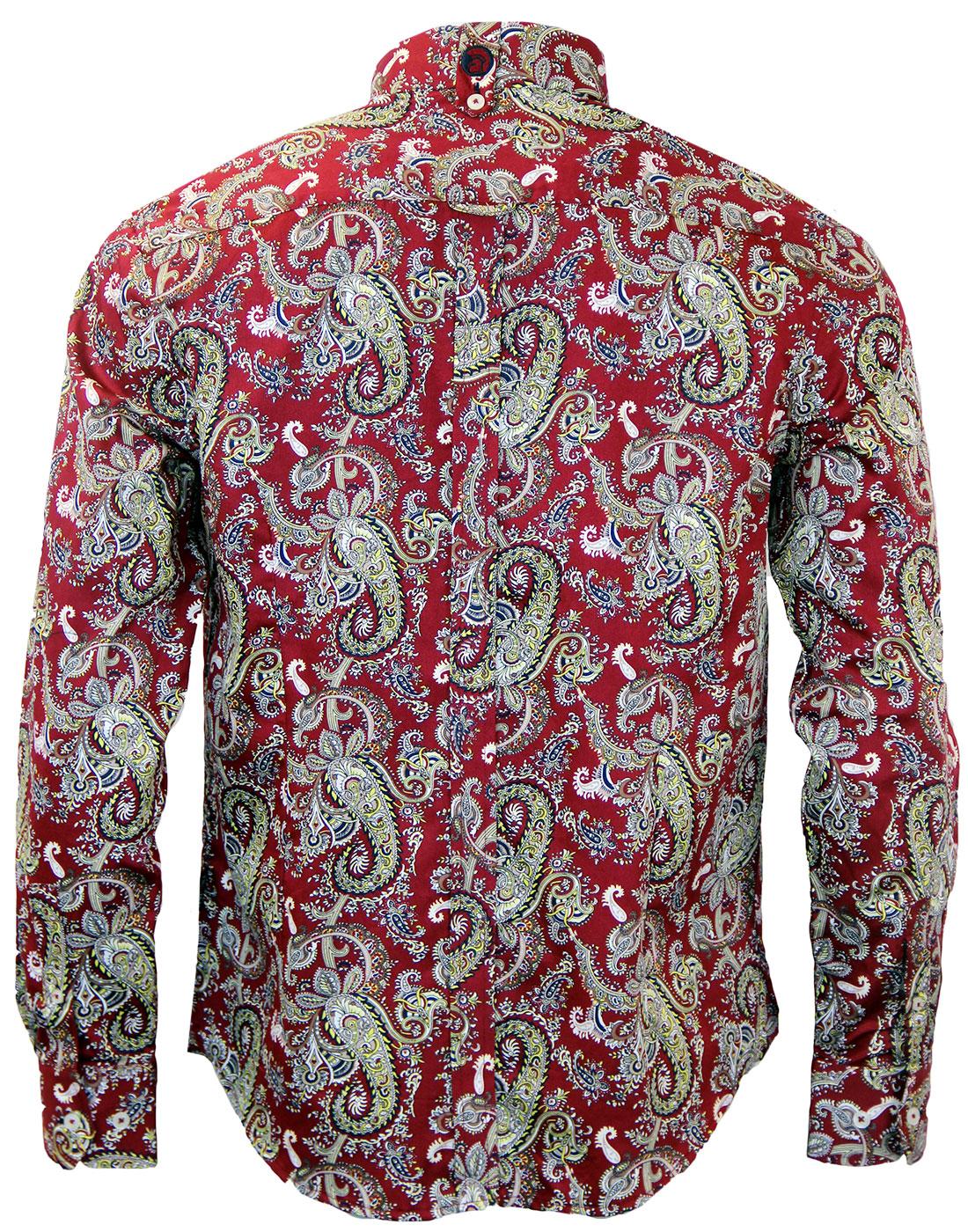 TROJAN RECORDS 1960s Psychedelic Paisley Mod Button Down Shirt