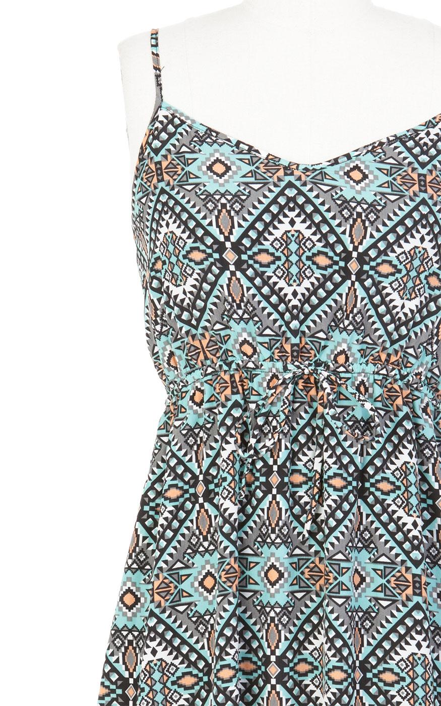 Tulle Women's 60s Boho inspired Tribal Print Summer Dress