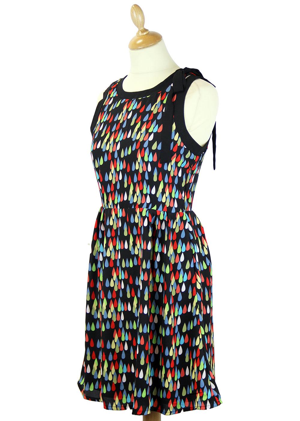 TULLE Retro 60s Psychedelic Raindrop Dress with Flared Skirt
