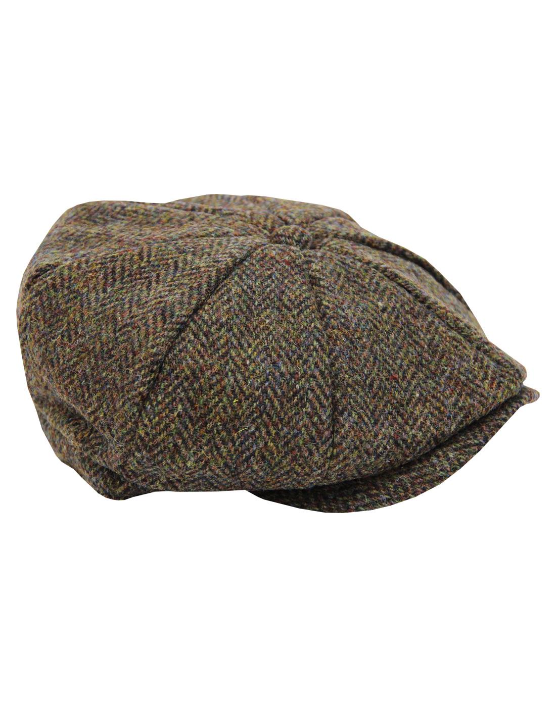 York GIBSON LONDON Mens Retro Mod Tweed Gatsby Hat