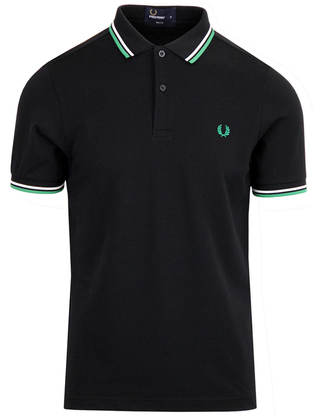 FRED PERRY M3600 Mod Twin Tipped Polo Shirt Black
