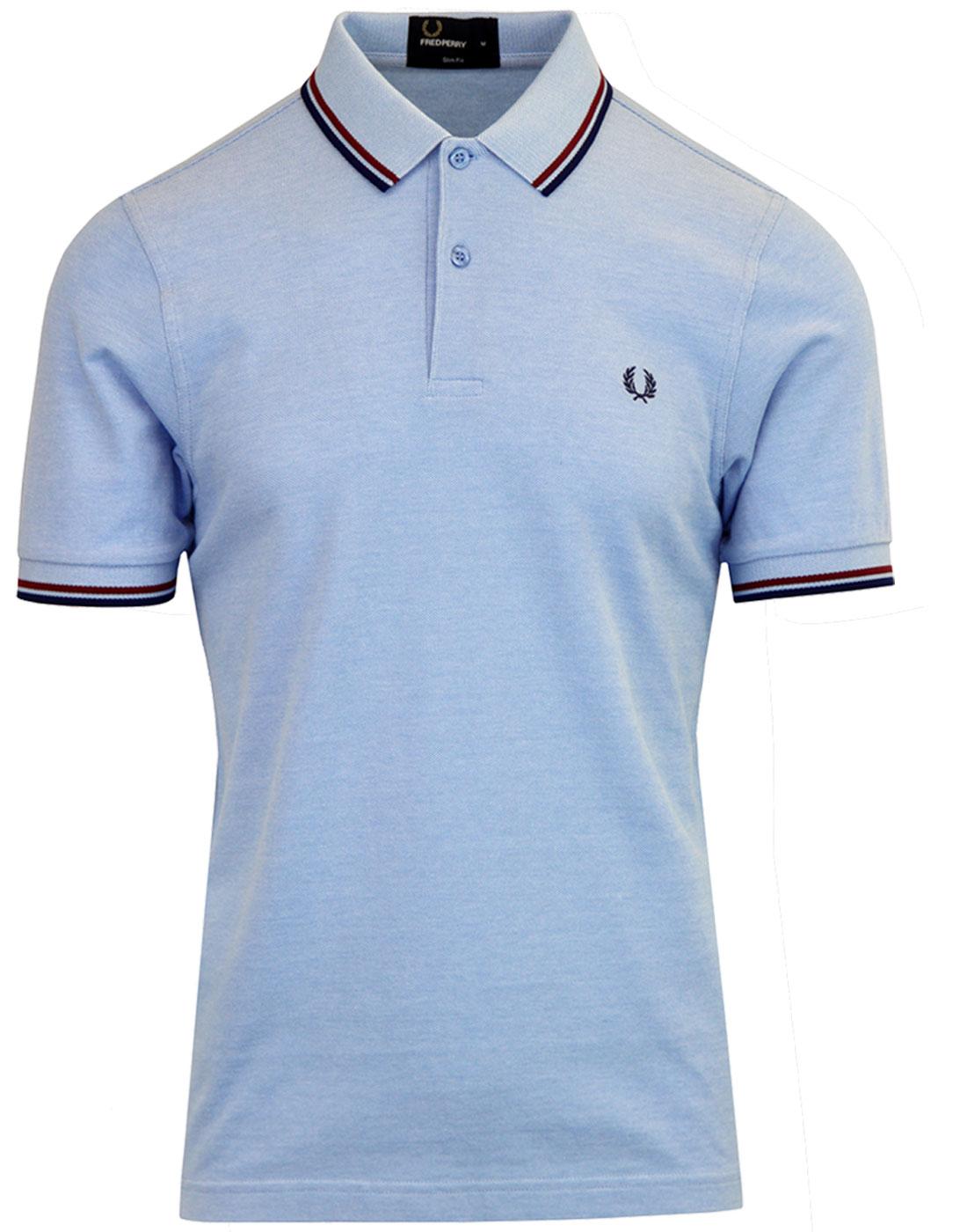FRED PERRY M3600 Twin Tipped Polo Stadium Smoke Blue