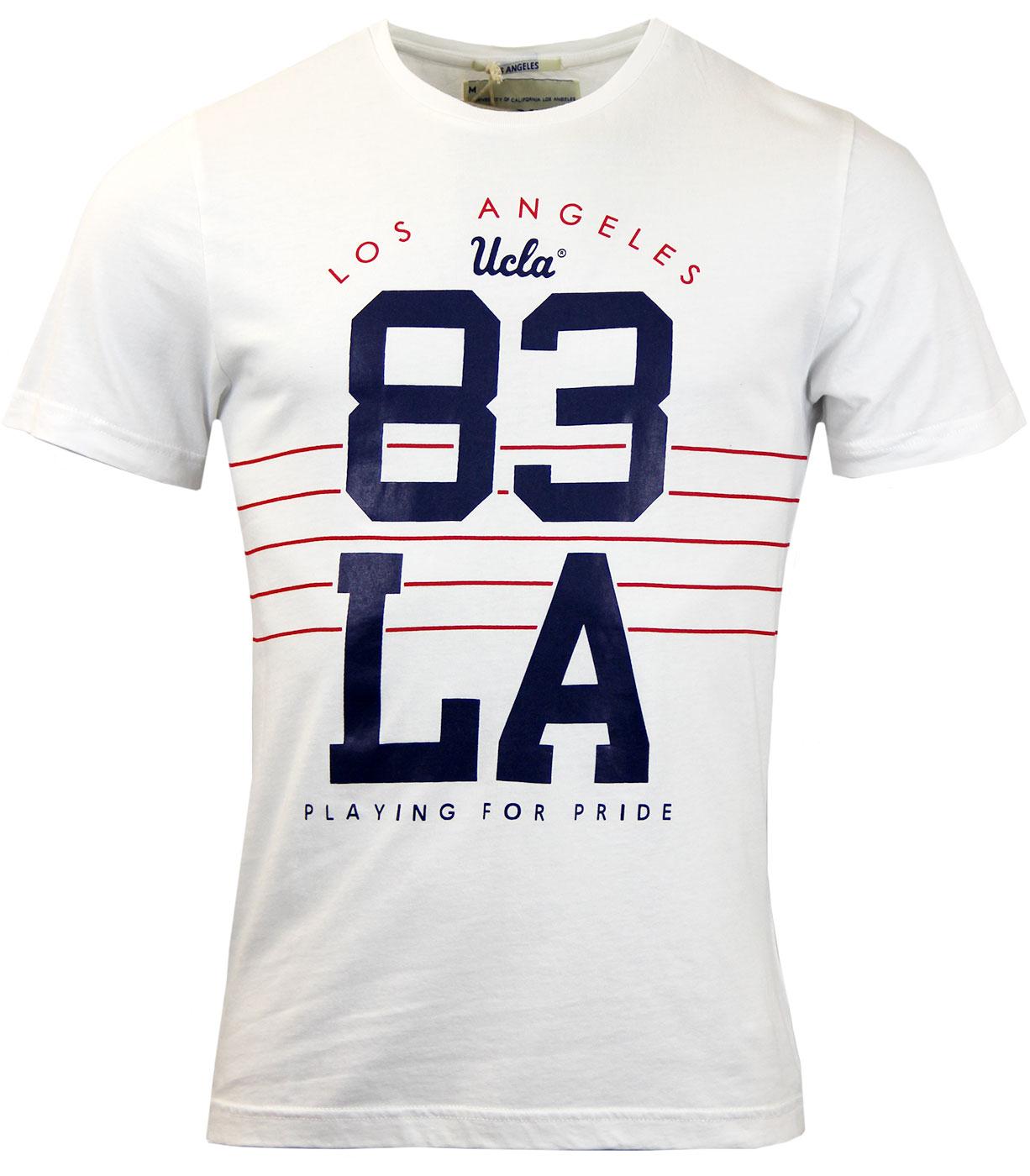 Brad UCLA Retro 70s Stripe Detail Logo T-Shirt