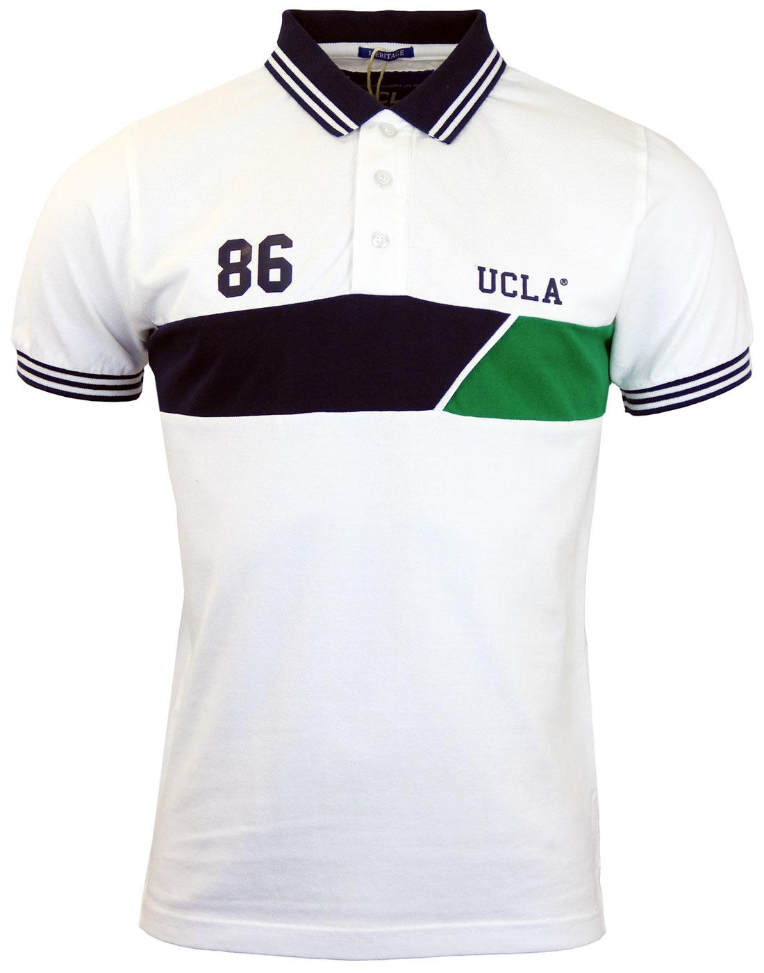 Emanual UCLA Retro 70s Collegiate Cut & Sew Polo