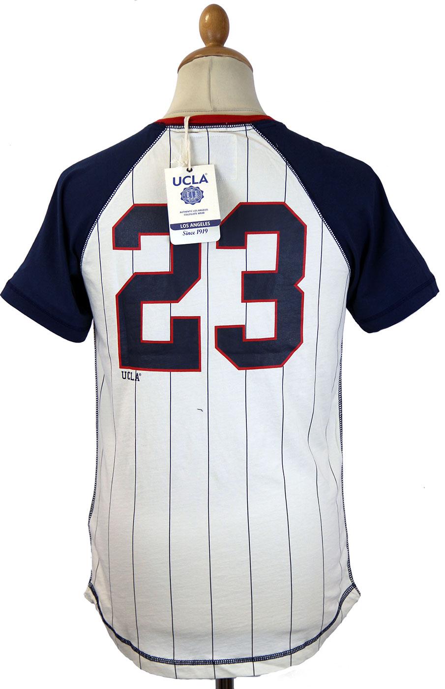 UCLA Shonto Retro 70s Indie Pinstripe Baseball TShirt in Antique