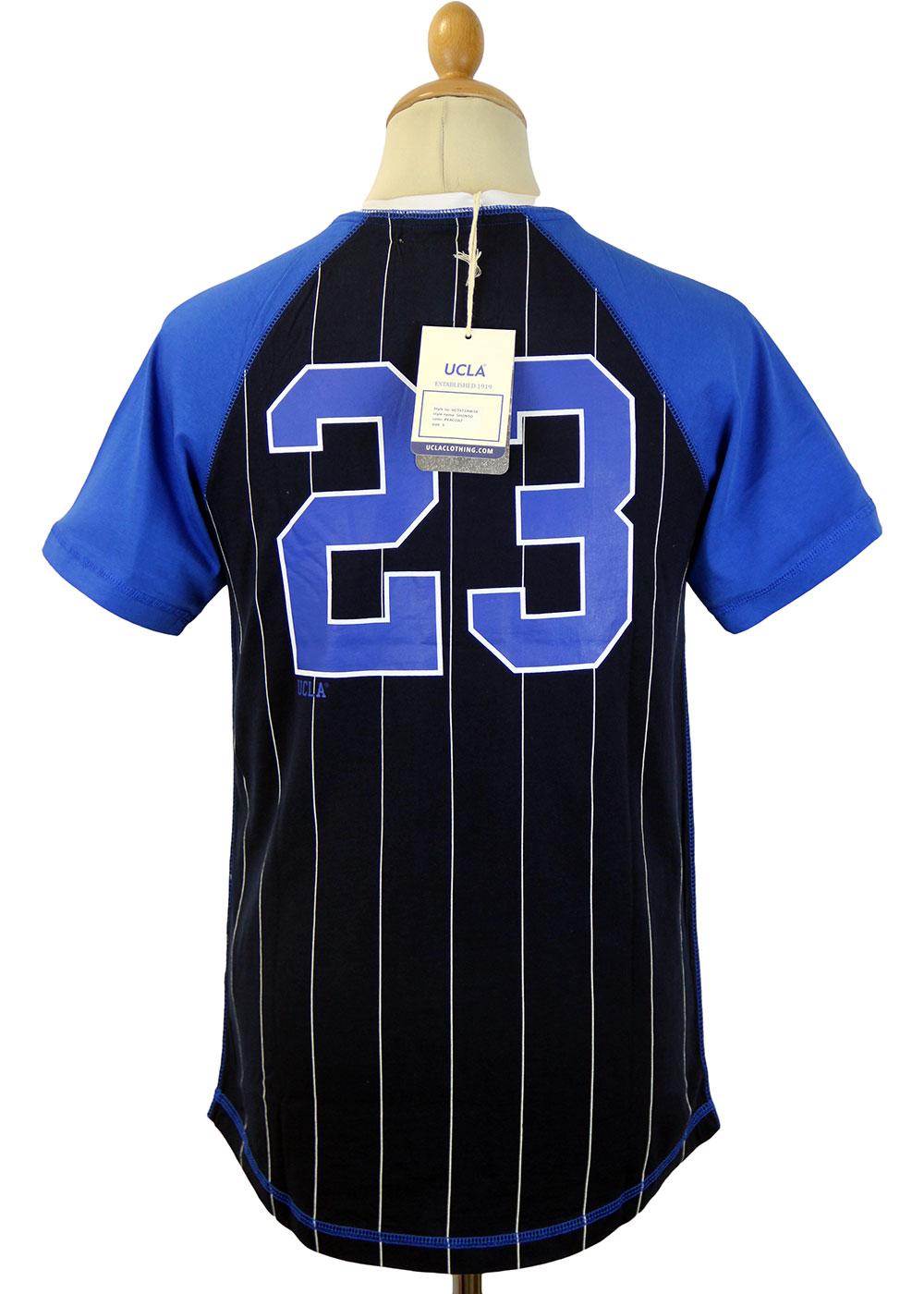 UCLA Shonto Retro 70s Indie Pinstripe Baseball TShirt in Peacoat