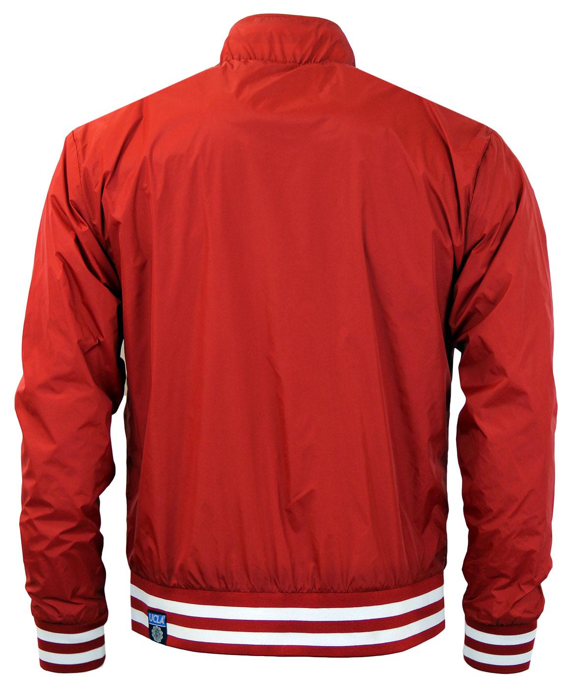 UCLA Stevens Retro 70s Indie Autostripe Coaches Jacket in Red