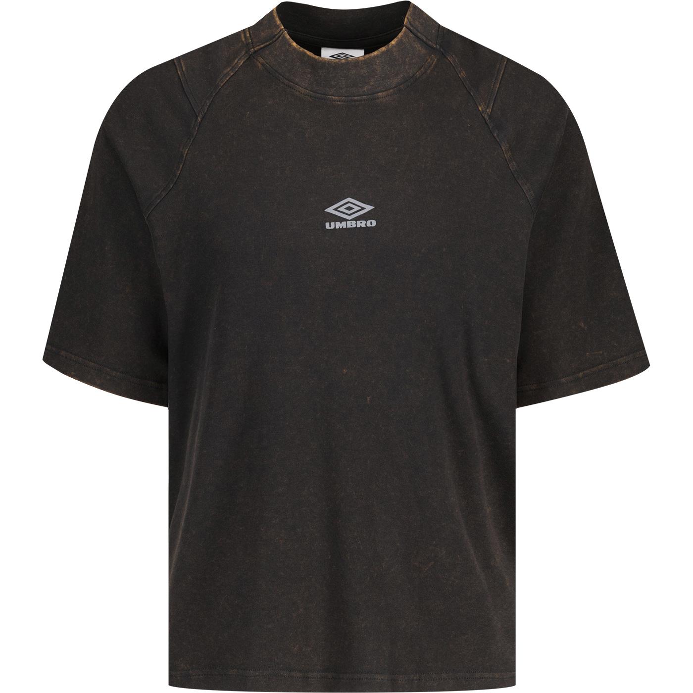 Umbro Black Washed High Neck Boxy Fit 90s Tee 