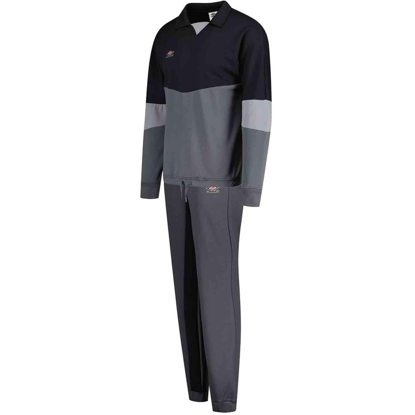 Umbro Centenary Retro 90s Drill Tracksuit in Black