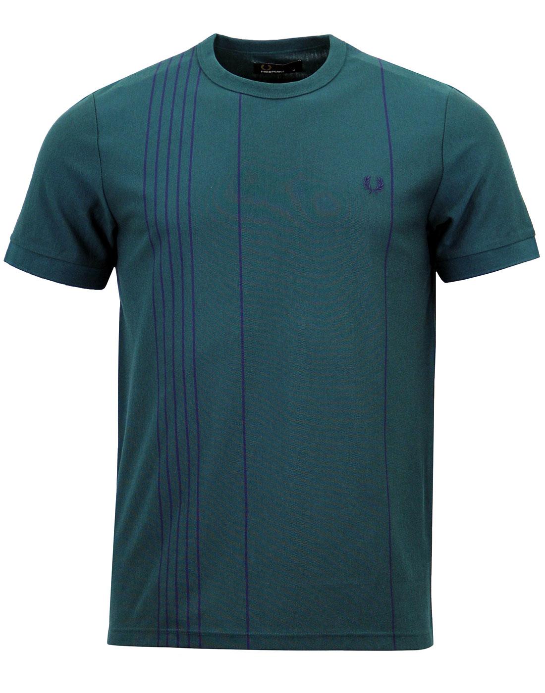FRED PERRY Mens Retro 70s Vertical Stripe Tee 