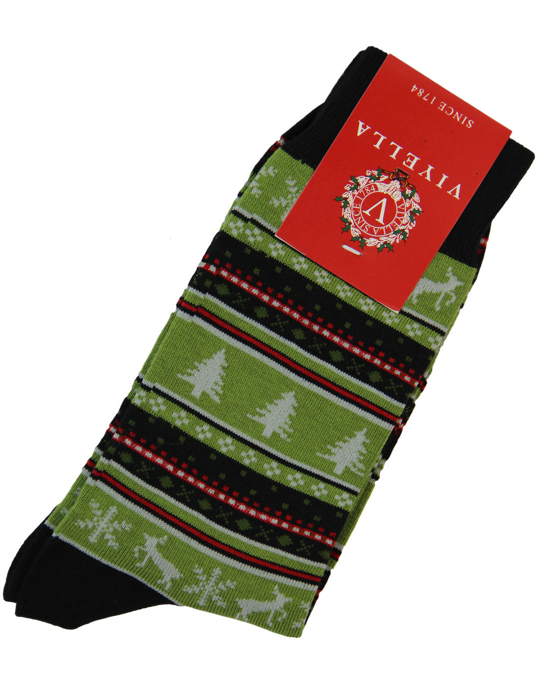 + Christmas Fairisle VIYELLA Retro Christmas Socks