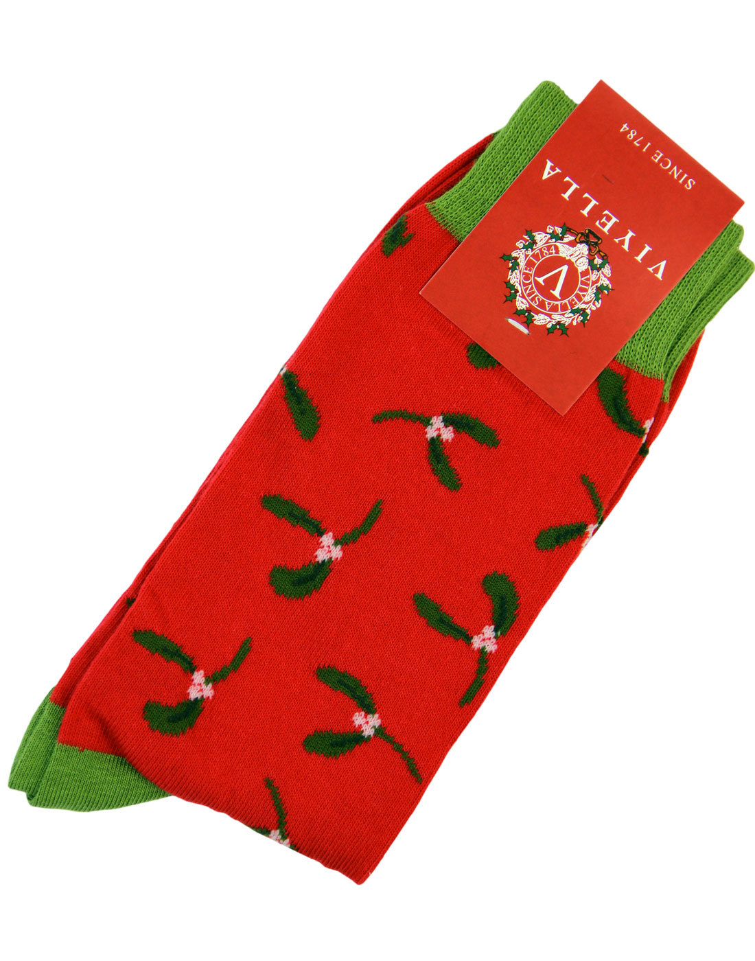 +Christmas Mistletoe VIYELLA Retro Christmas Socks