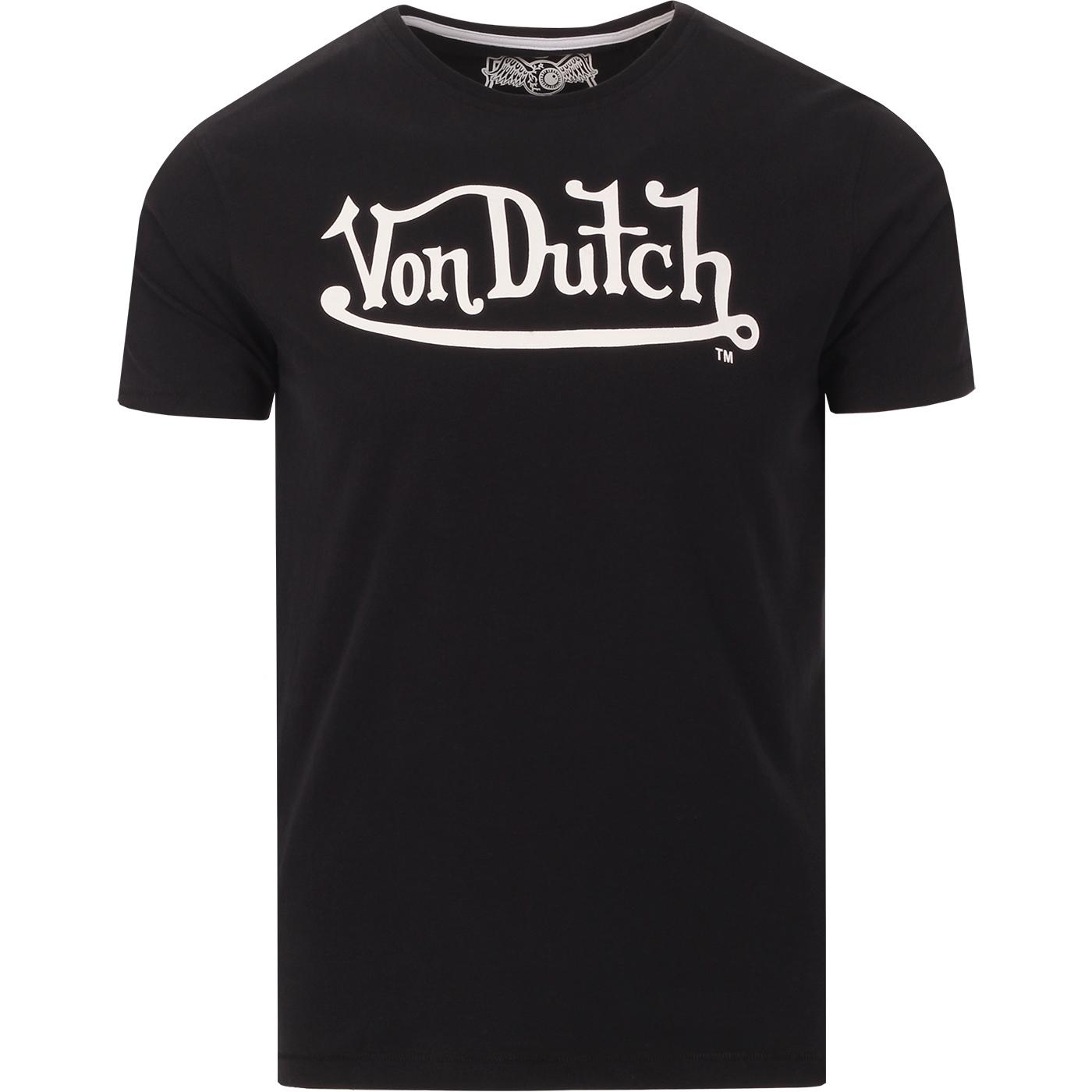 Von Dutch Retro Indie Classic Biker Logo Tee In Black