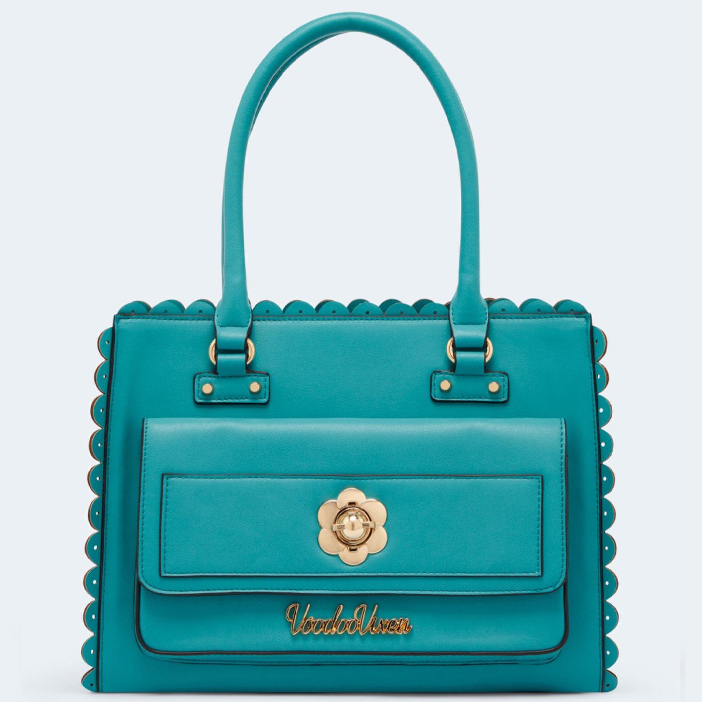 Voodoo Vixen 60s Front Pocket Scalloped Tote Bag T