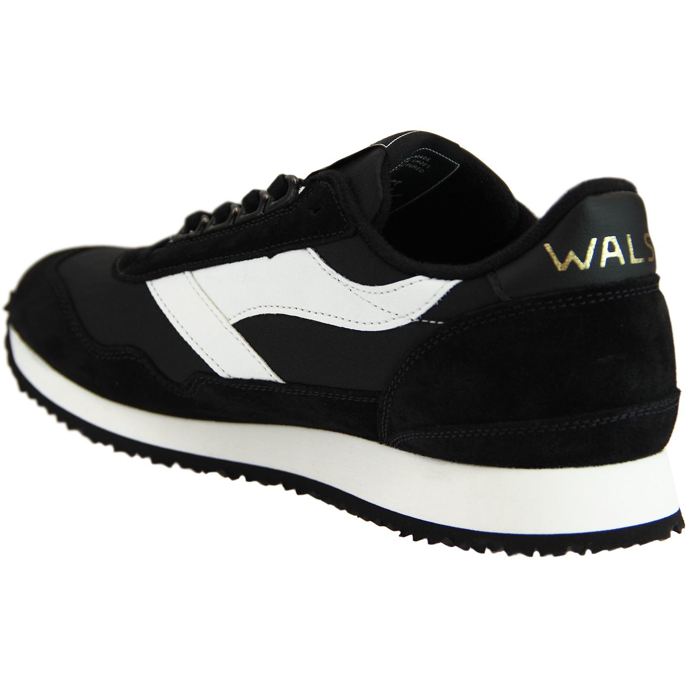 Ensign WALSH Made in England Retro Trainers in Black/White