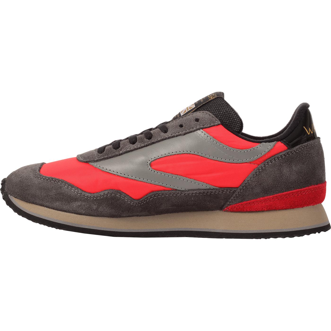 Ensign WALSH Made in England Retro Trainers Ruby/Grey/Black