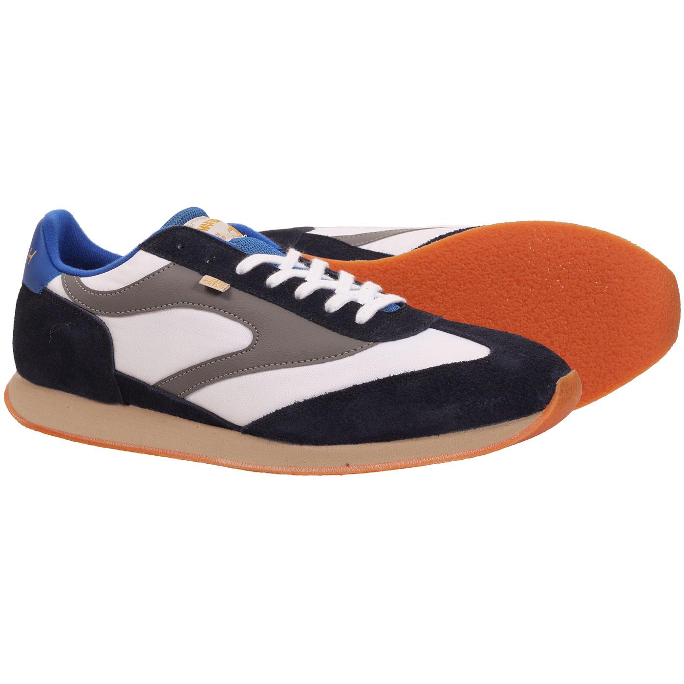 WALSH Fierce + Made in England Retro Trainers White/Navy