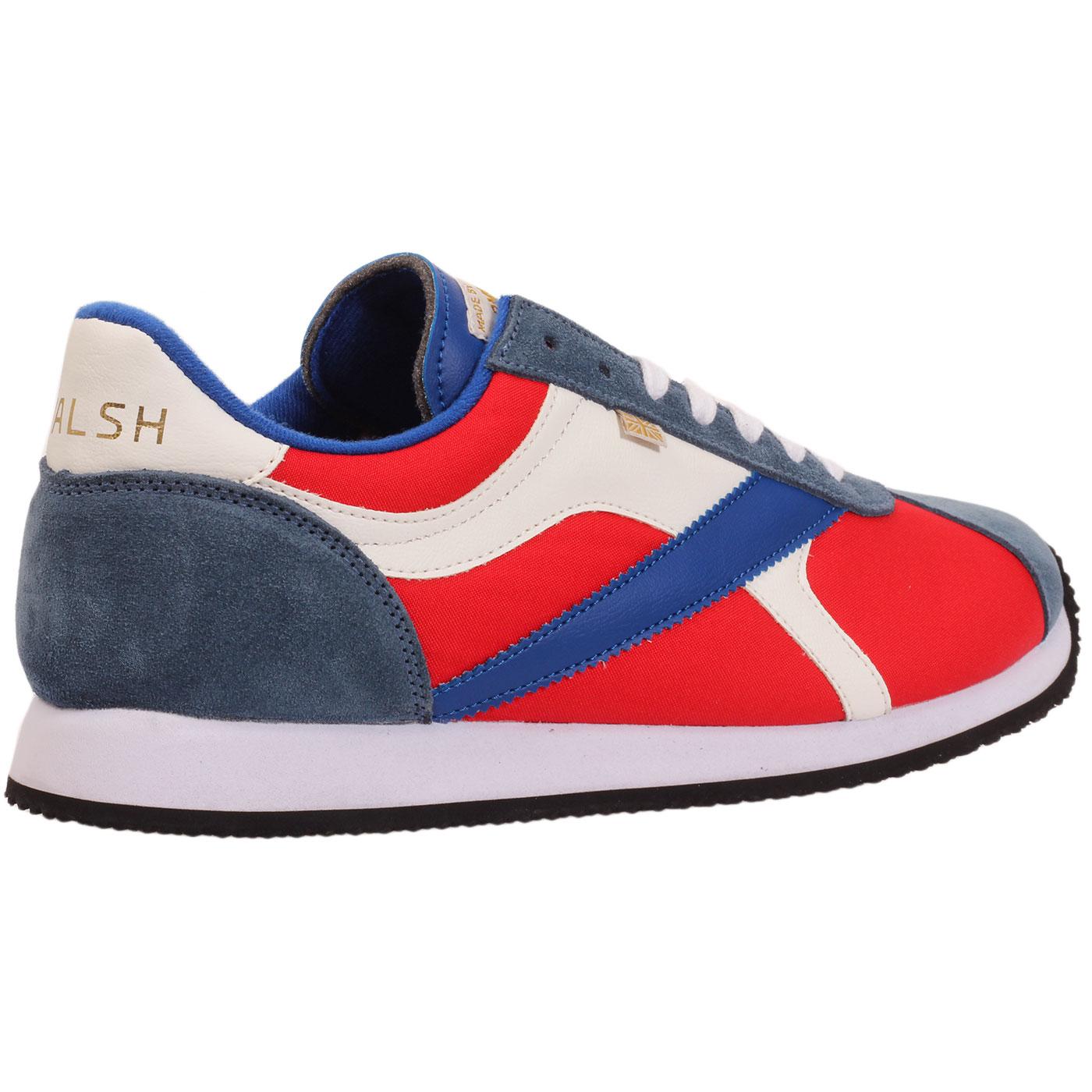 WALSH Tornado Eight3 Retro Made in England Trainers Red/Blue