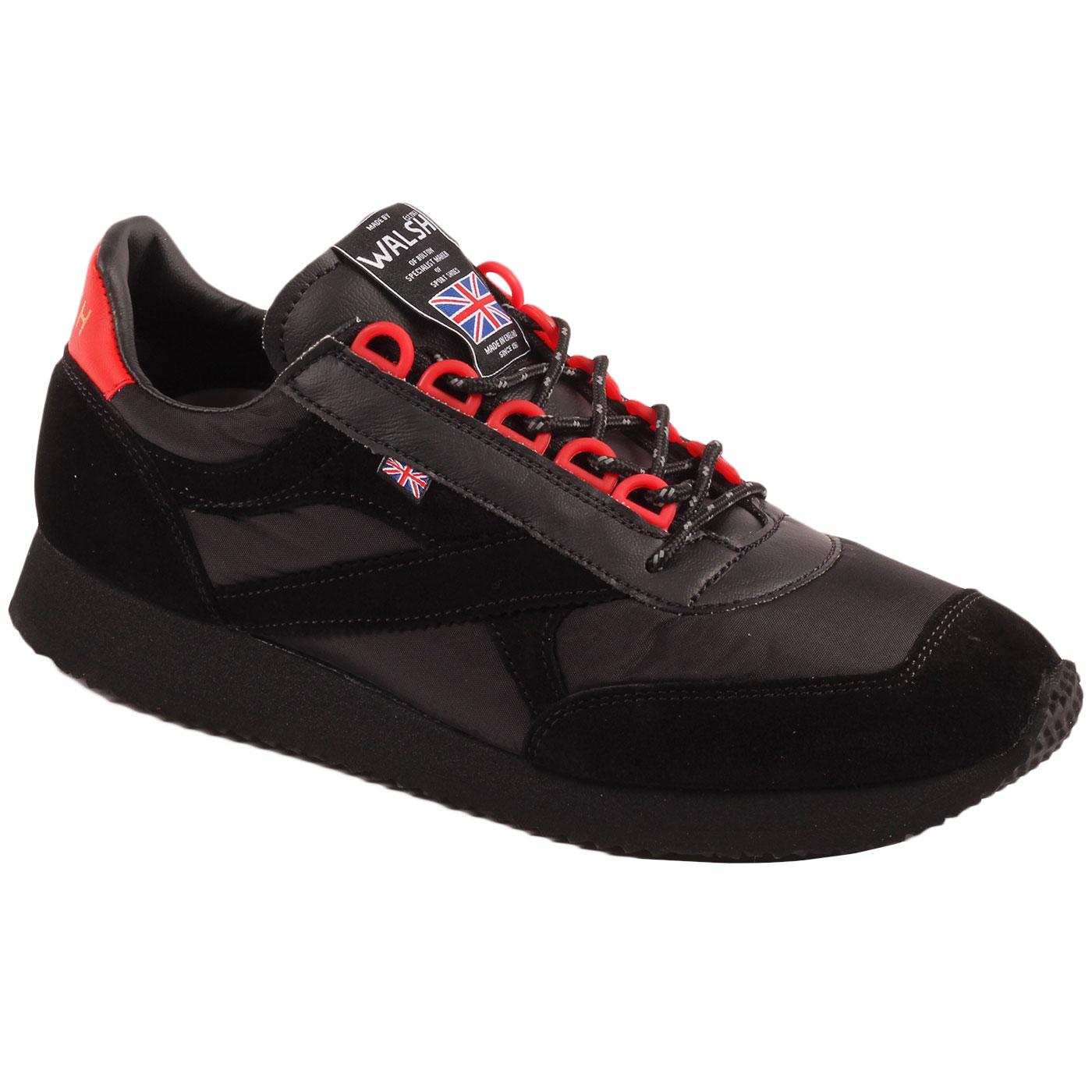 Voyager WALSH Made in England Trainers (Black/Red)