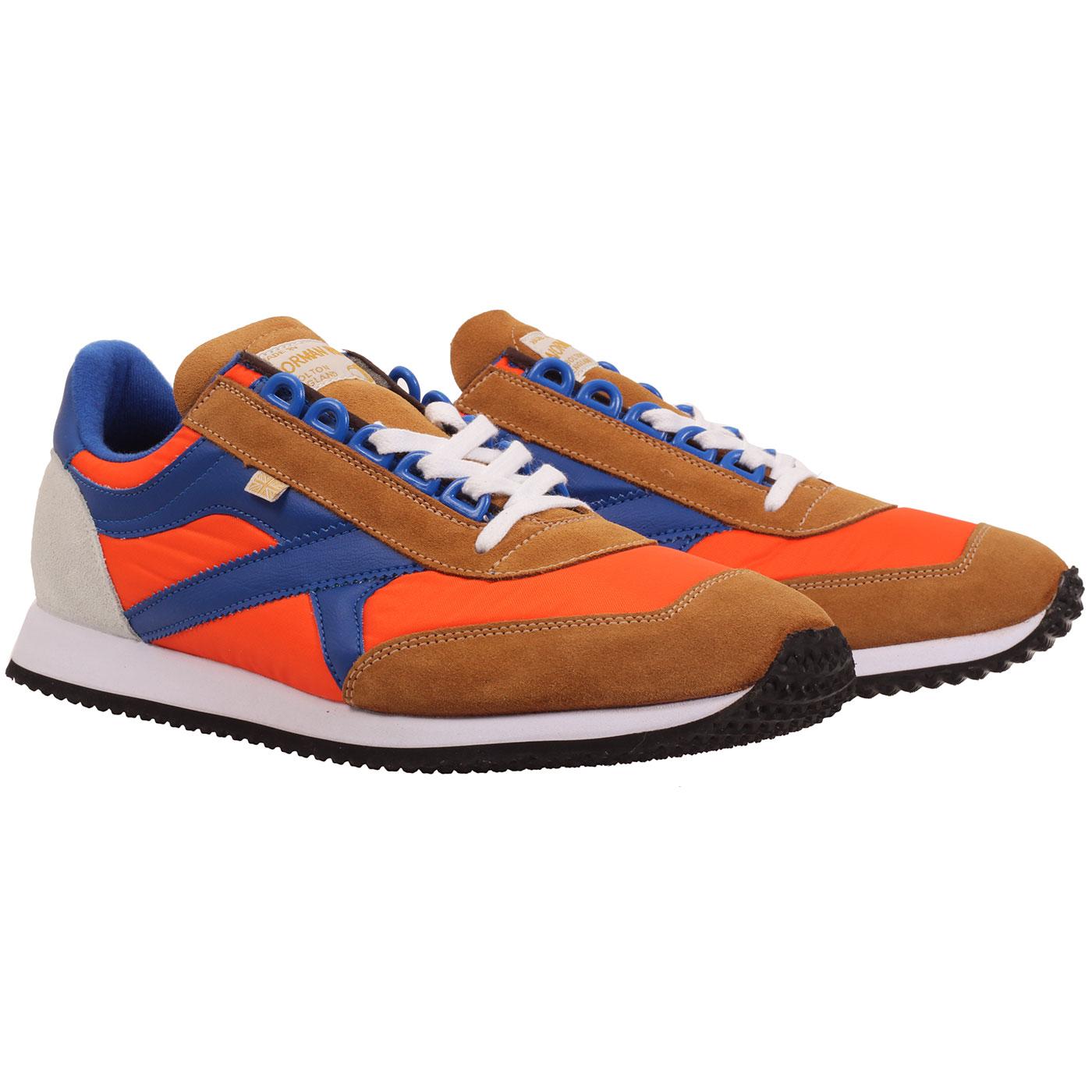 WALSH Voyager Made in England Retro Running Trainers Orange