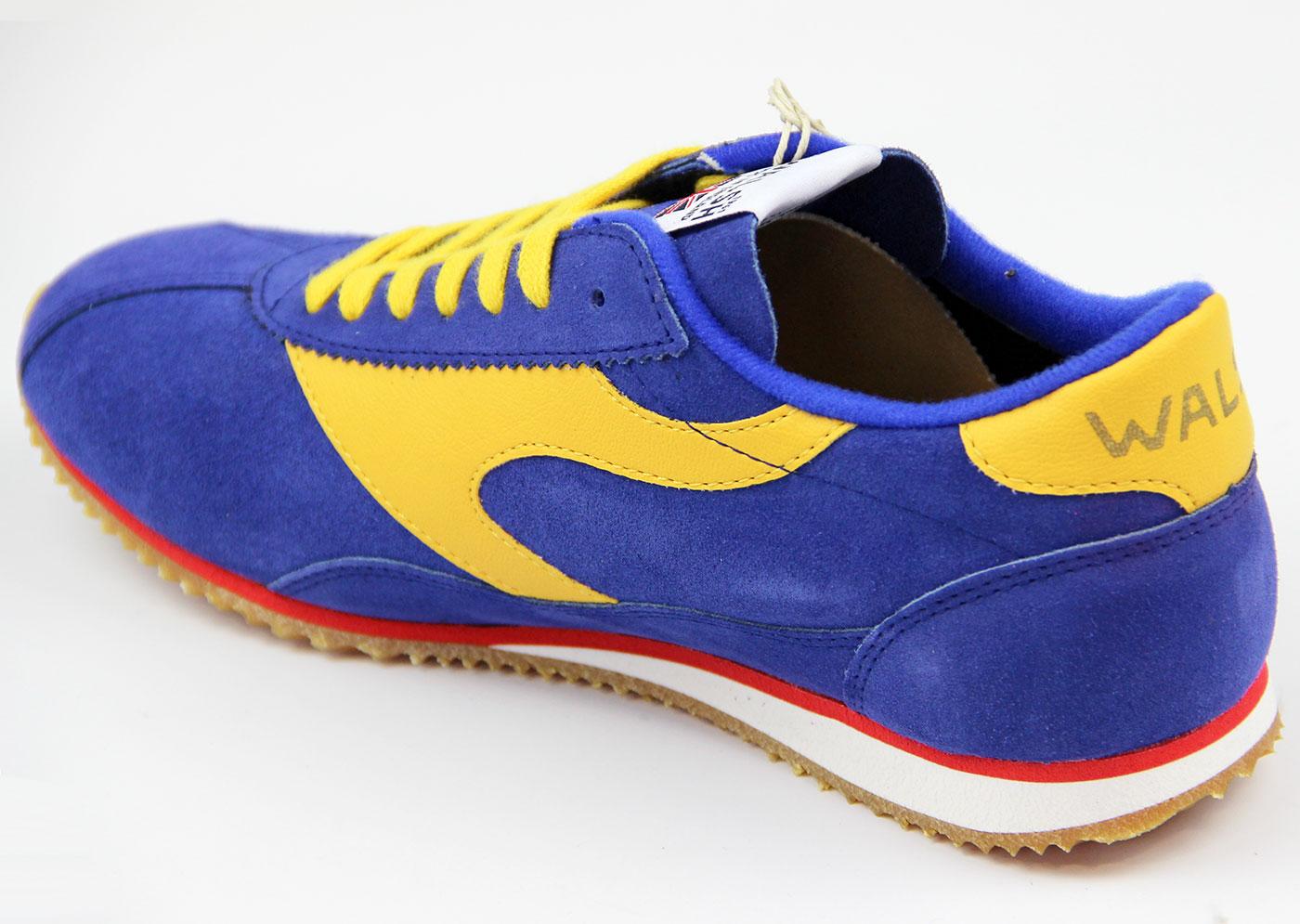 NORMAN WALSH Cobra Race Retro Indie Running Trainers Blue/Yellow