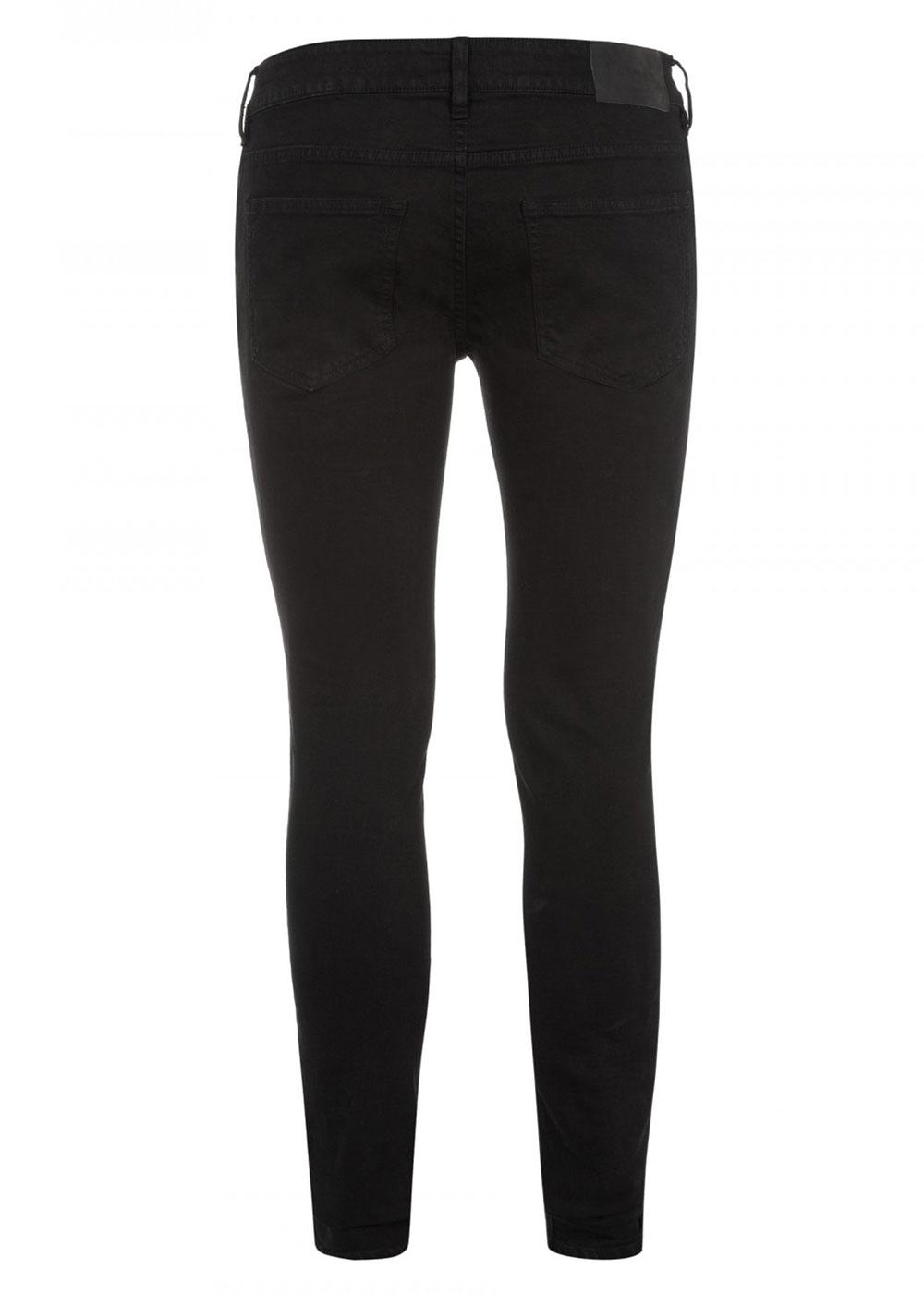 WAVEN Erling Retro Indie Mod Spray On Drainpipe Jeans in Black