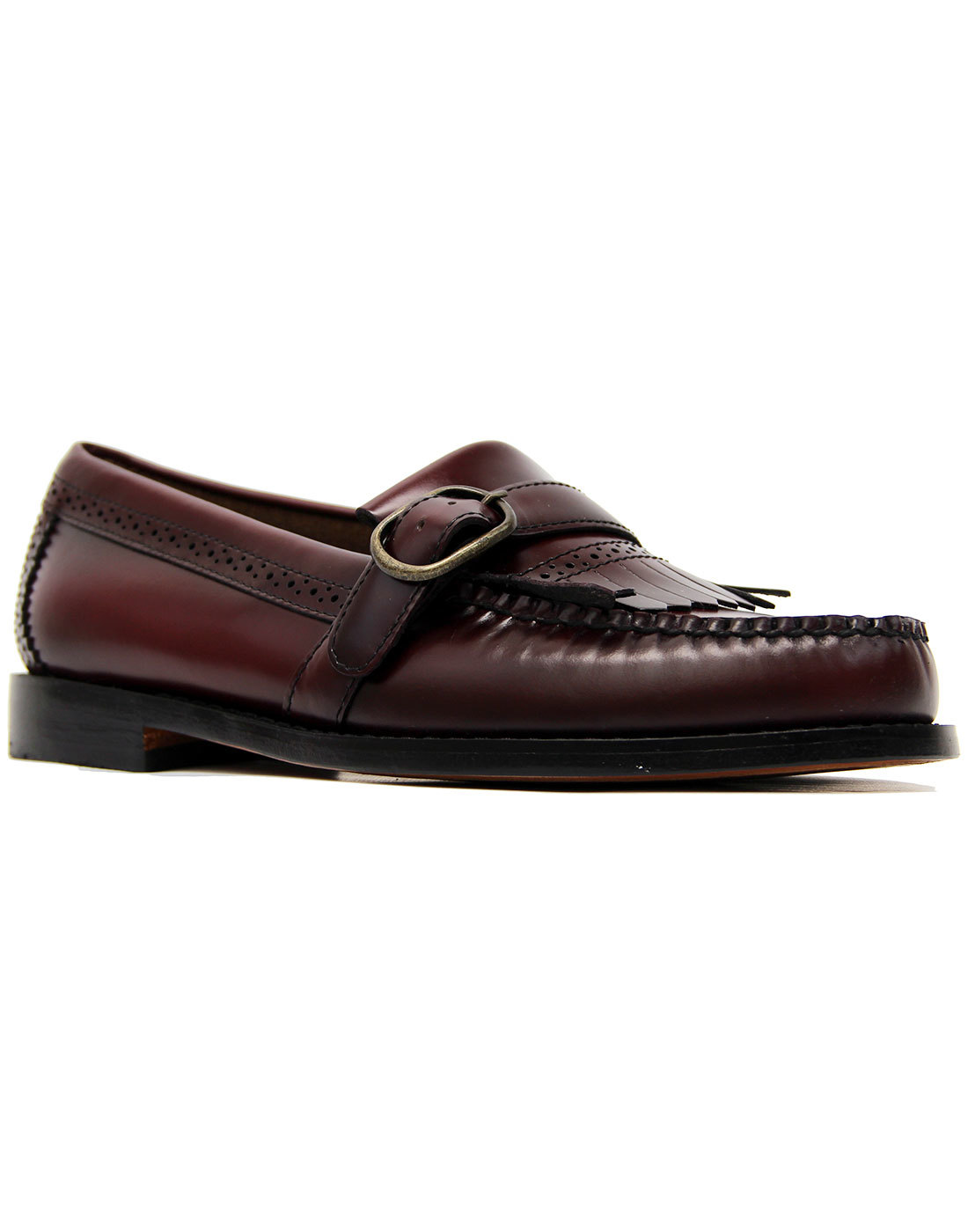 BASS WEEJUNS Langley 60s Buckle Loafers in Wine