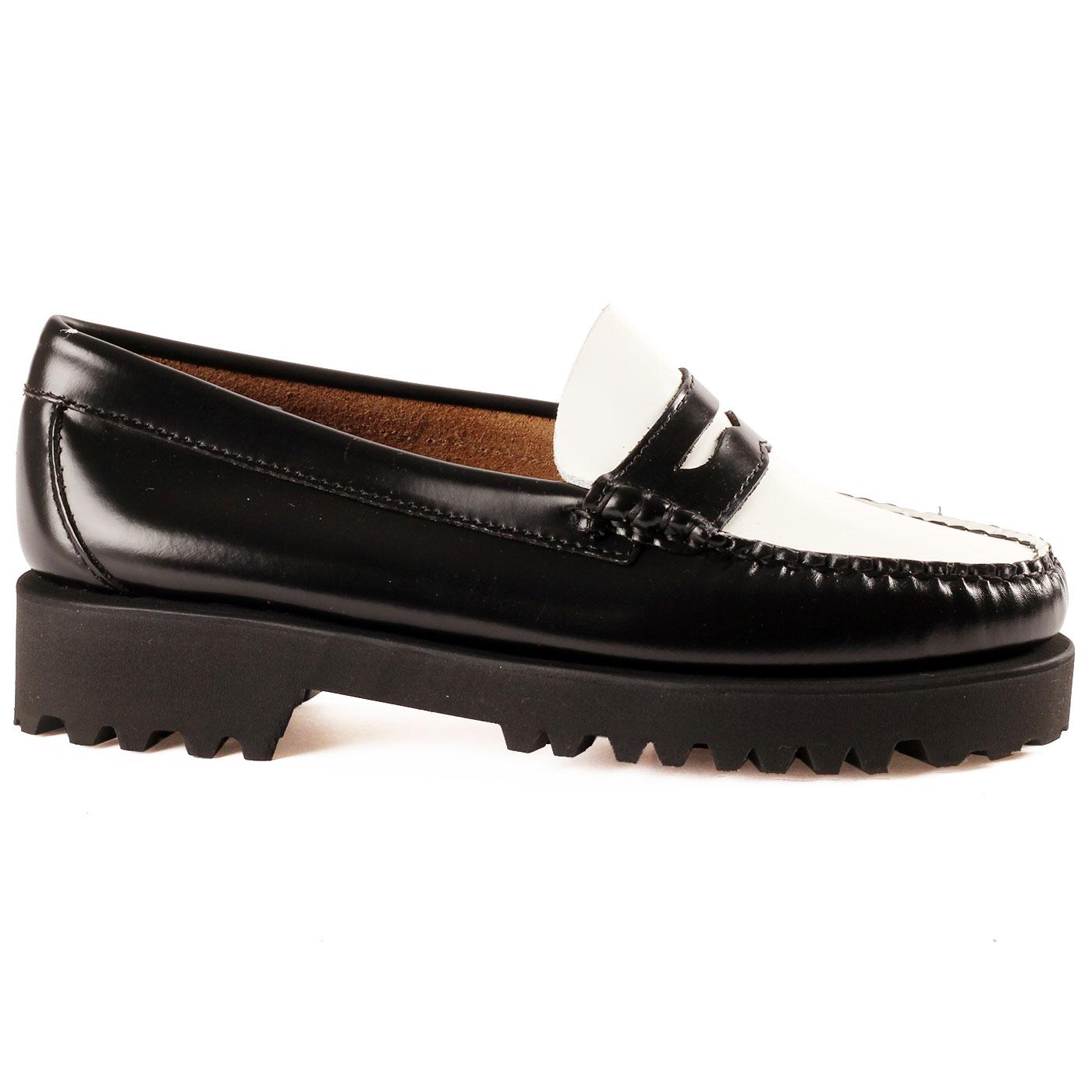 BASS WEEJUNS Womens 2-Tone Leather Penny Loafers