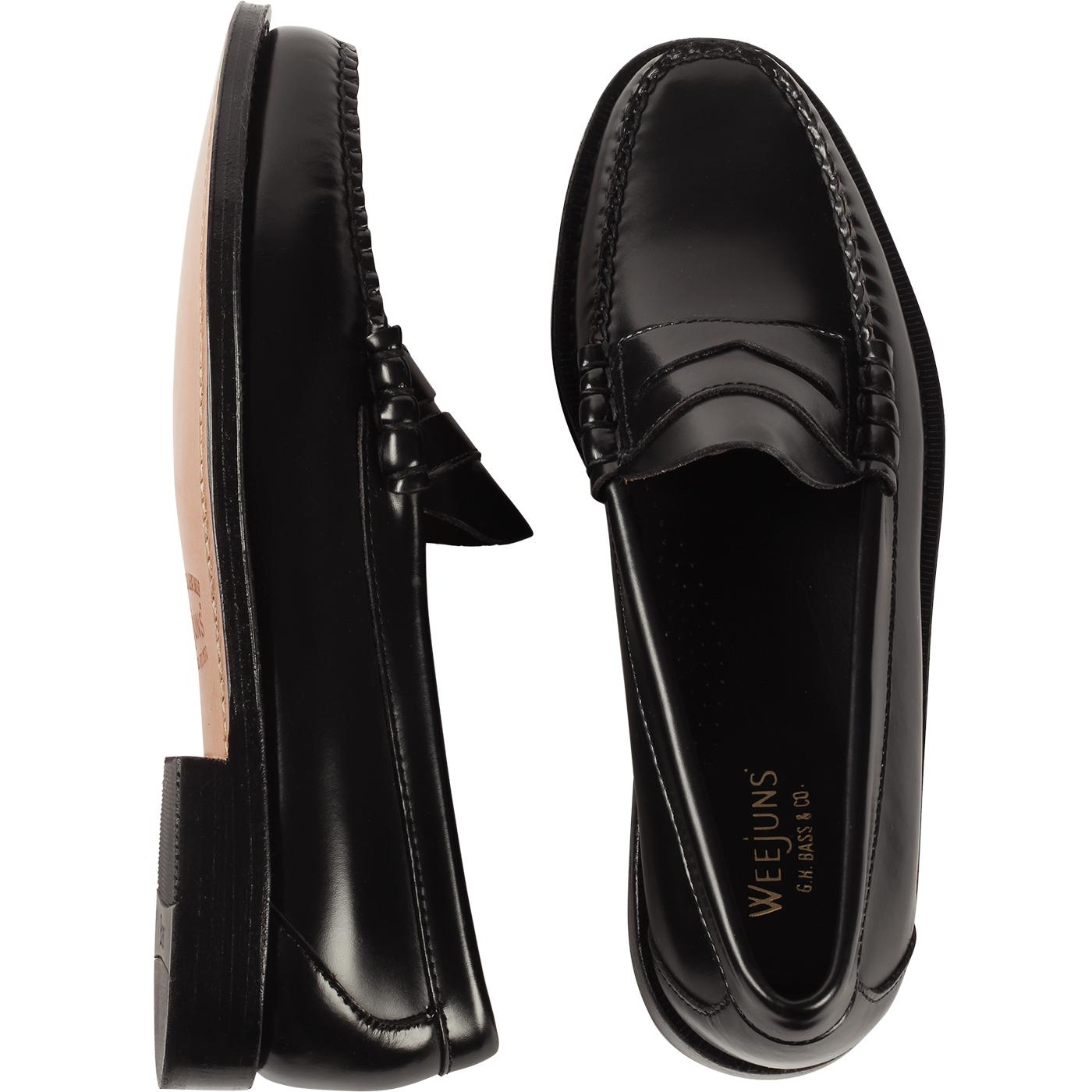BASS WEEJUNS Heritage Larson Mod Penny Loafers in Black