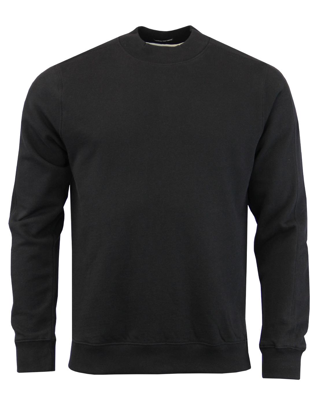 WEEKEND OFFENDER Bale Men's Retro Turtleneck Sweatshirt in Black