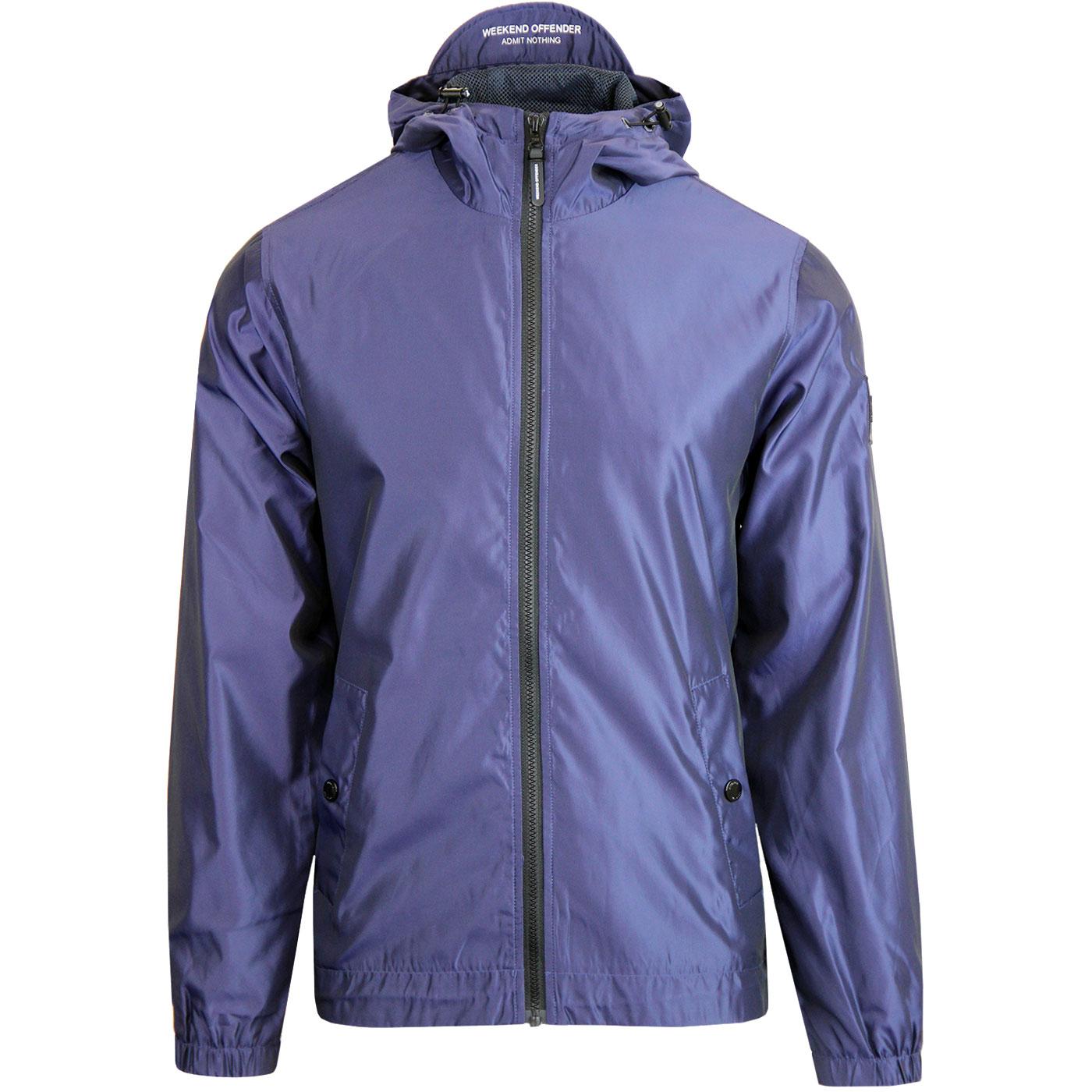 WEEKEND OFFENDER 'Armstrong' Hooded Jacket Light Navy