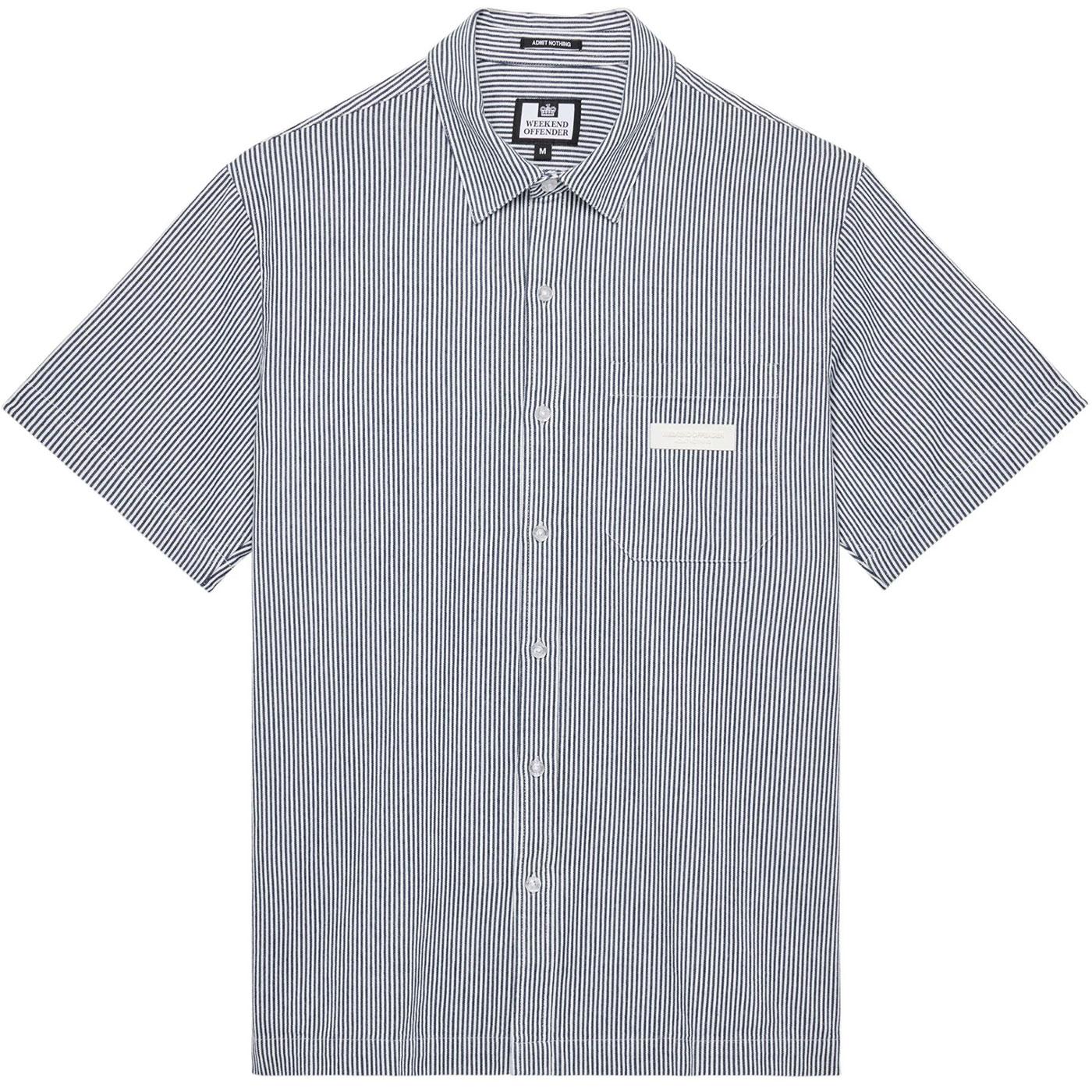 Gervasi Weekend Offender Stripe Denim Twill Shirt 